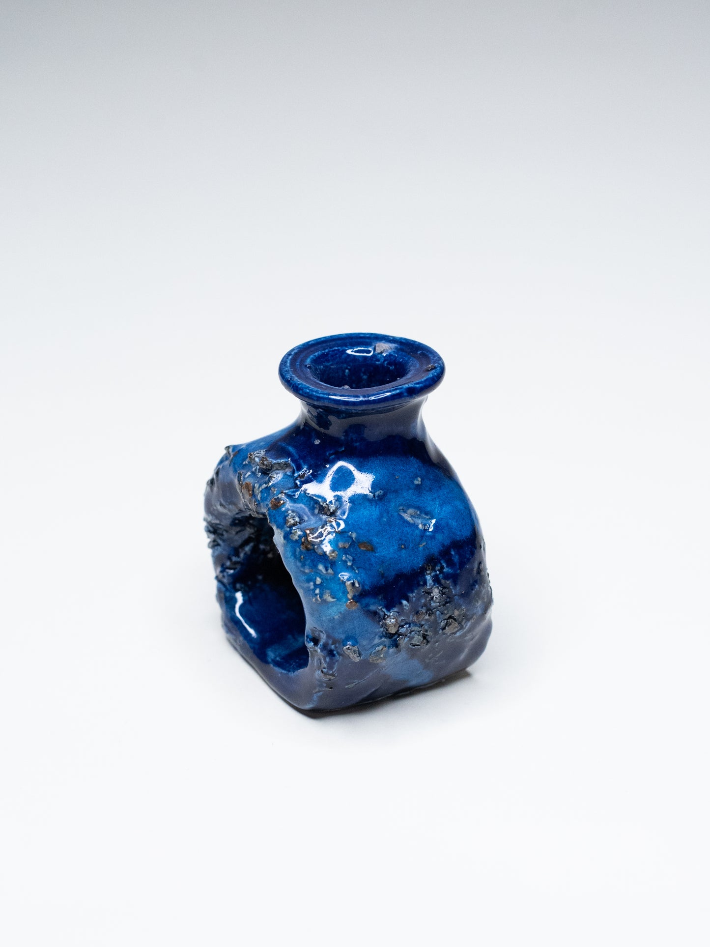Pentik ‘Kaamoskivi’ Candle Holder in Cobalt Blue - Finland 1970s
