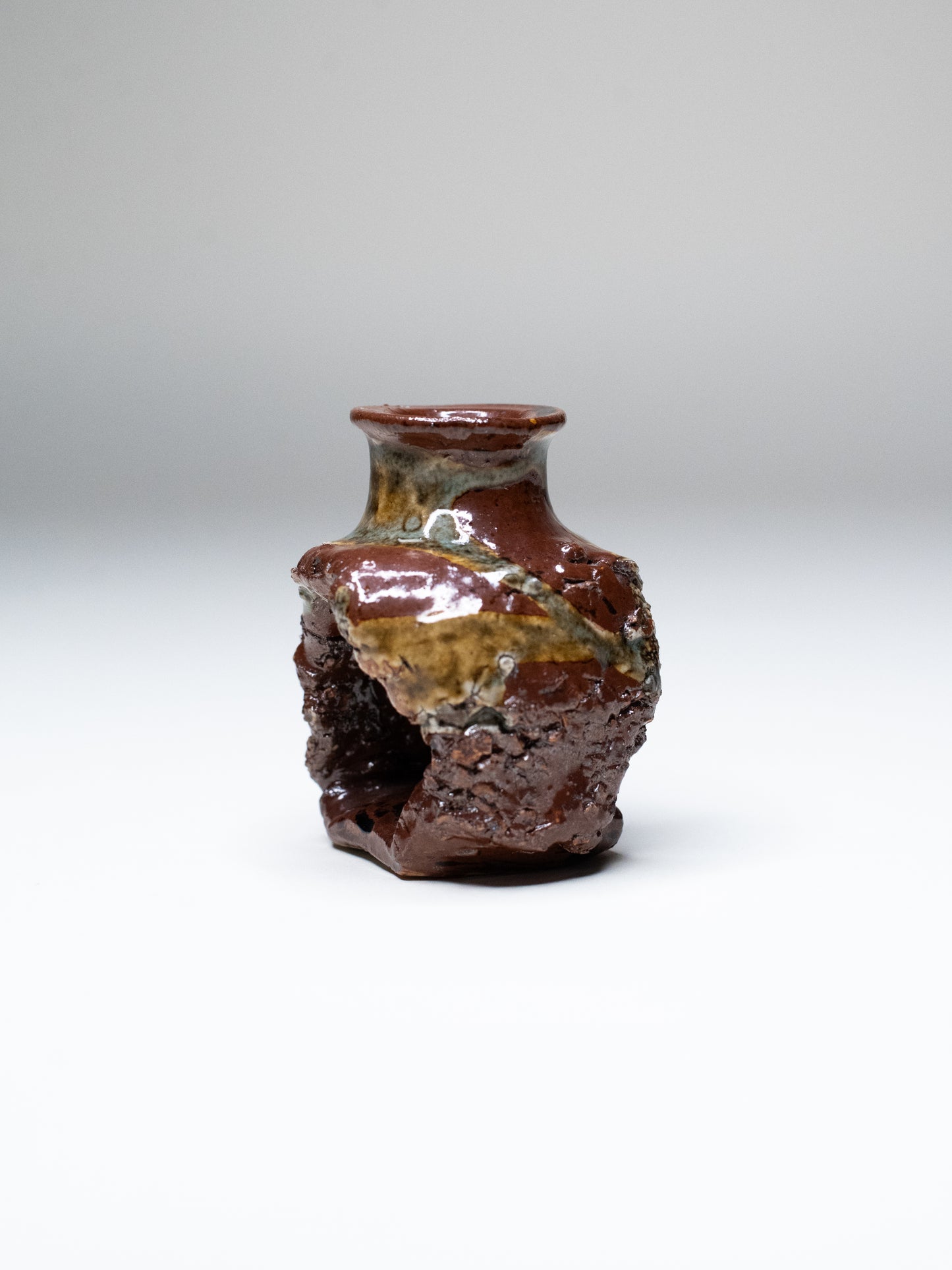 Pentik ‘Kaamoskivi’ Candle Holder in Brown and Blue-Green Tones - Finland, 1970s