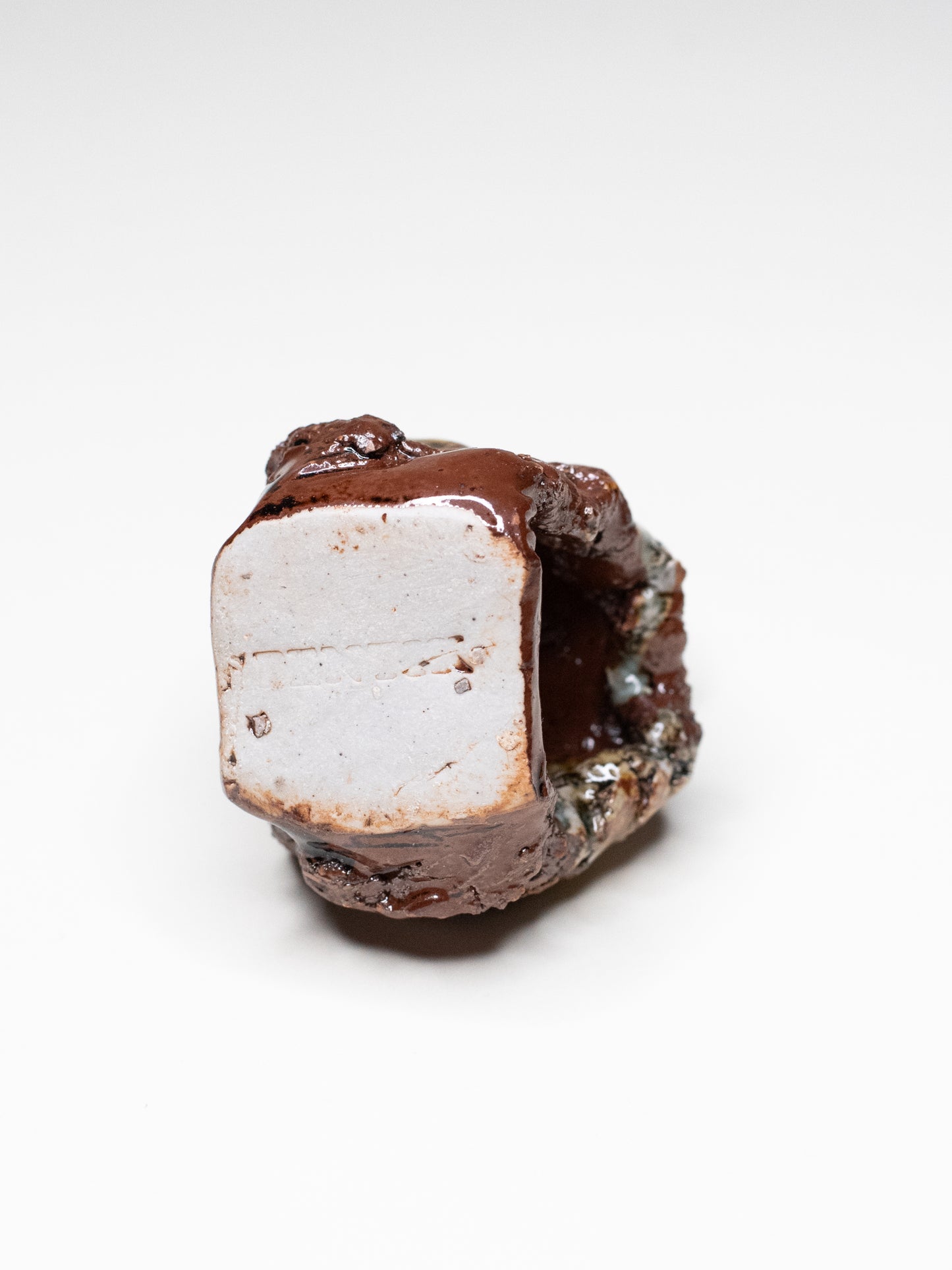 Pentik ‘Kaamoskivi’ Candle Holder in Brown and Blue-Green Tones - Finland, 1970s