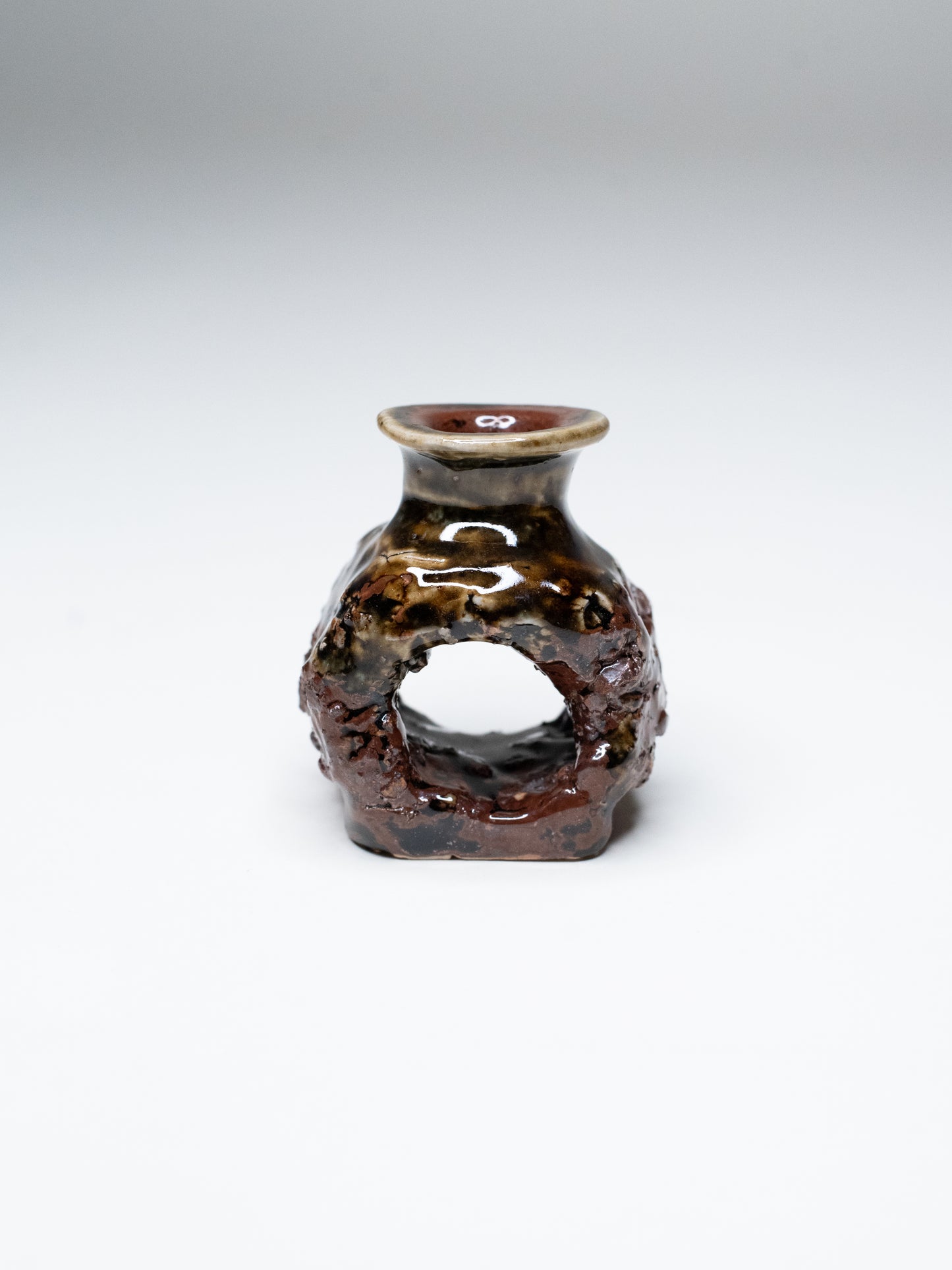 Pentik ‘Kaamoskivi’ Candle Holder in Brown and Green Tones - Finland, 1970s