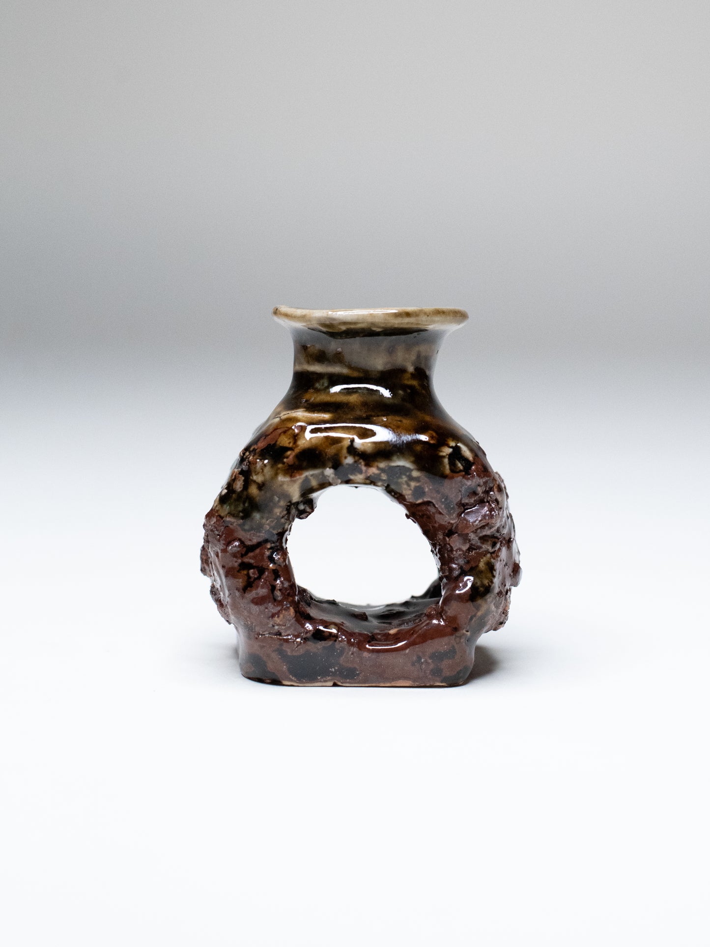 Pentik ‘Kaamoskivi’ Candle Holder in Brown and Green Tones - Finland, 1970s