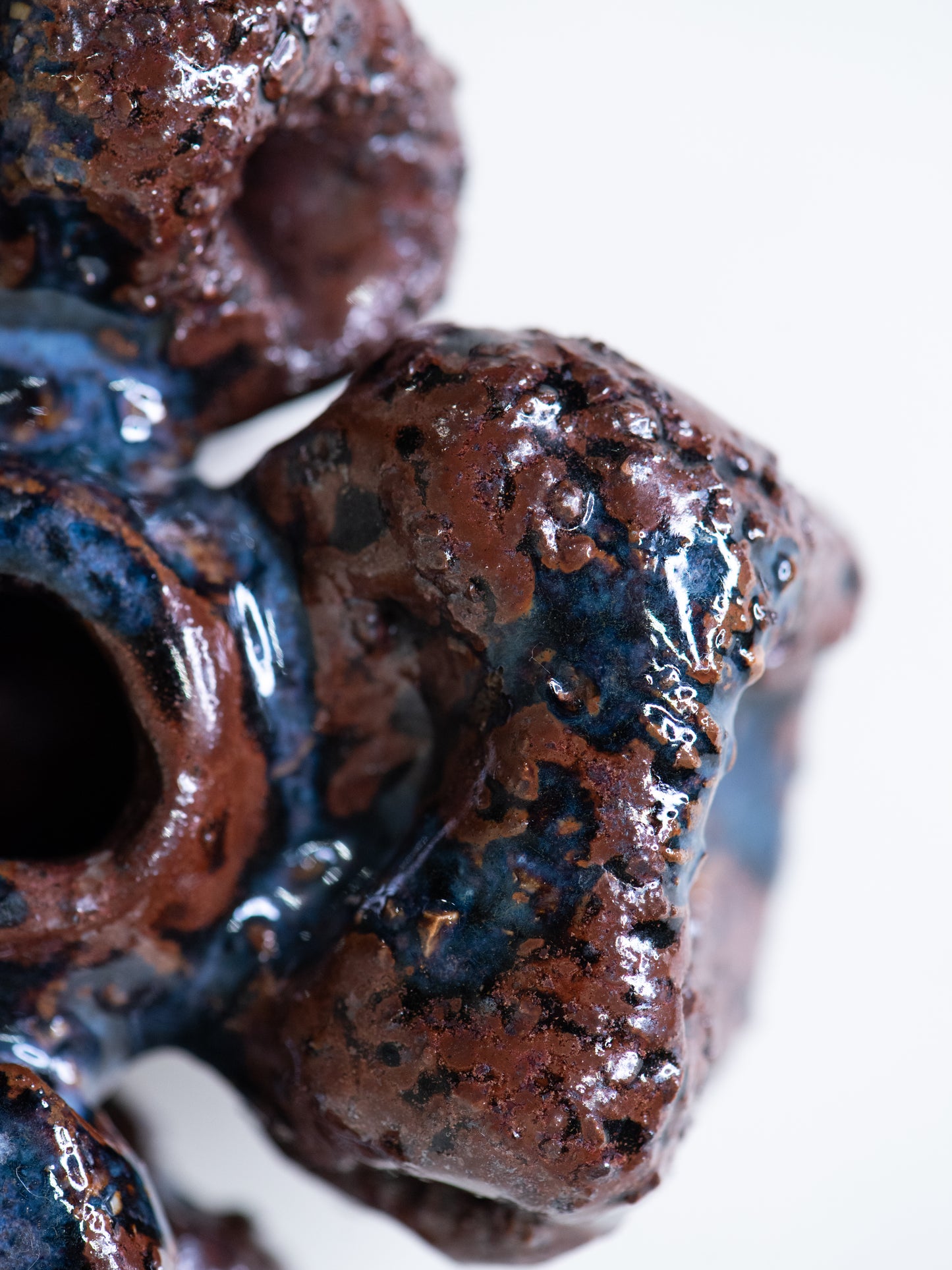 Pentik ‘Kaamoskivi’ Candle Holder in Brown and Blue - Finland, 1970s