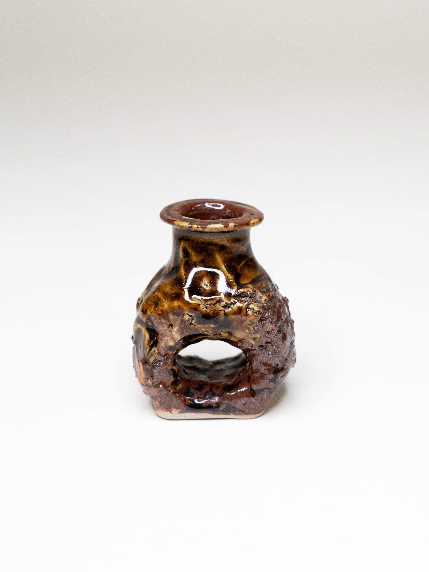 Pentik ‘Kaamoskivi’ Candle Holder in Warm Ochre Tones - Finland, 1970s