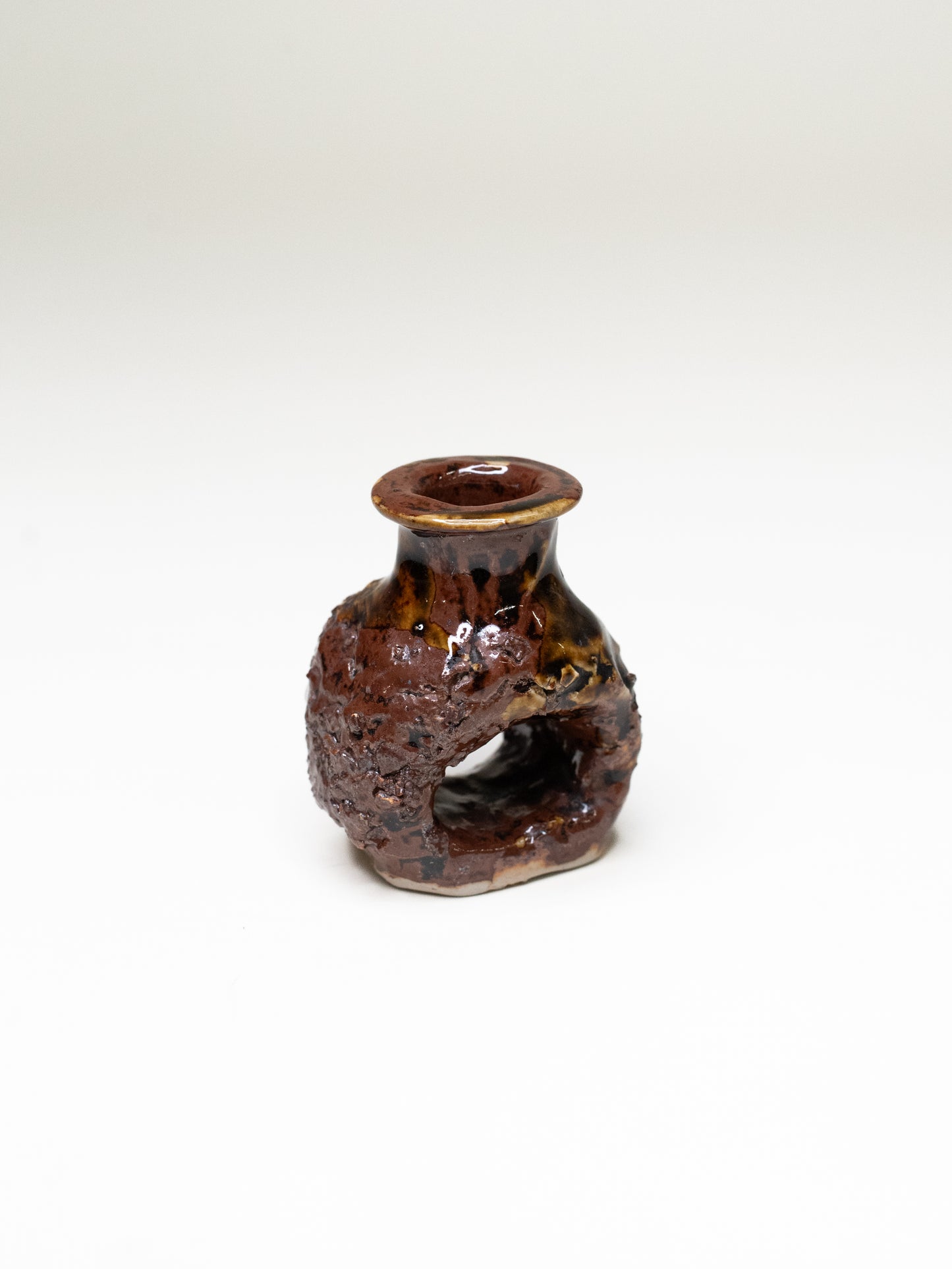 Pentik ‘Kaamoskivi’ Candle Holder in Warm Ochre Tones - Finland, 1970s