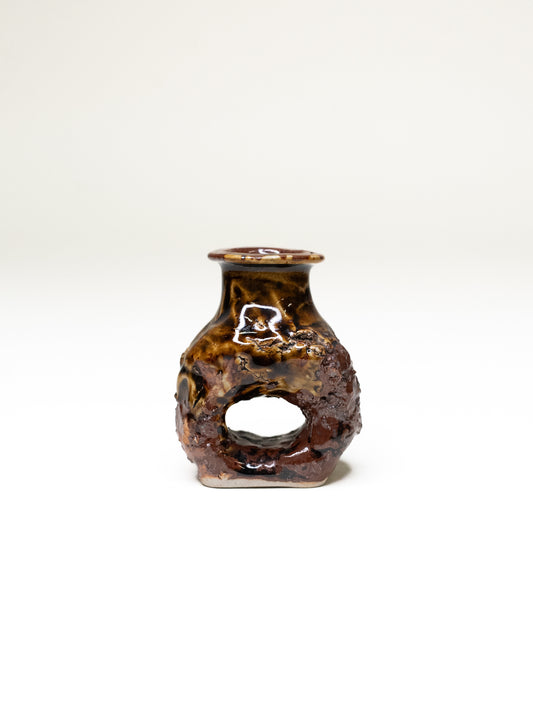 Pentik ‘Kaamoskivi’ Candle Holder in Warm Ochre Tones - Finland, 1970s