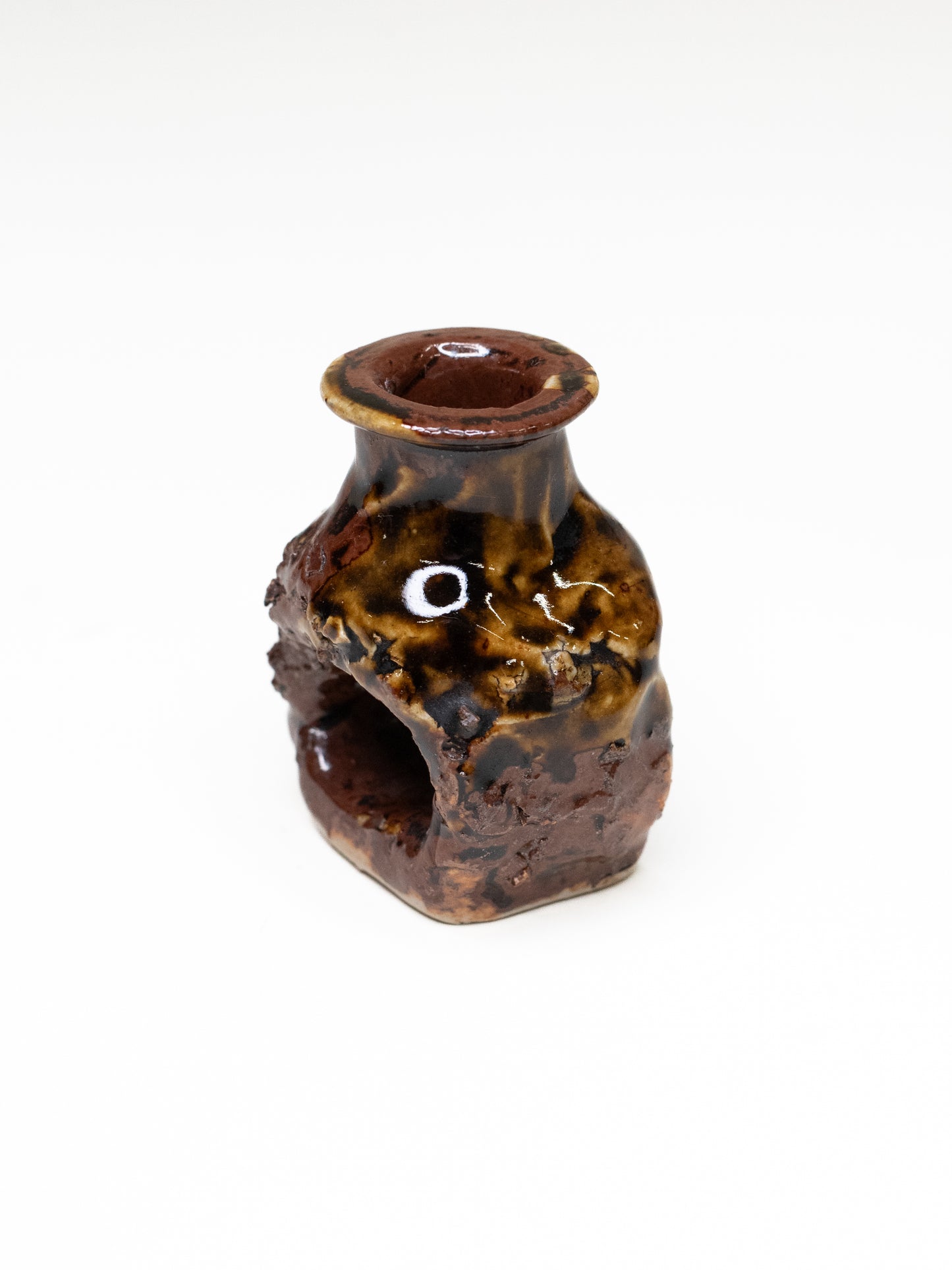 Pentik ‘Kaamoskivi’ Candle Holder in Warm Ochre Tones - Finland, 1970s