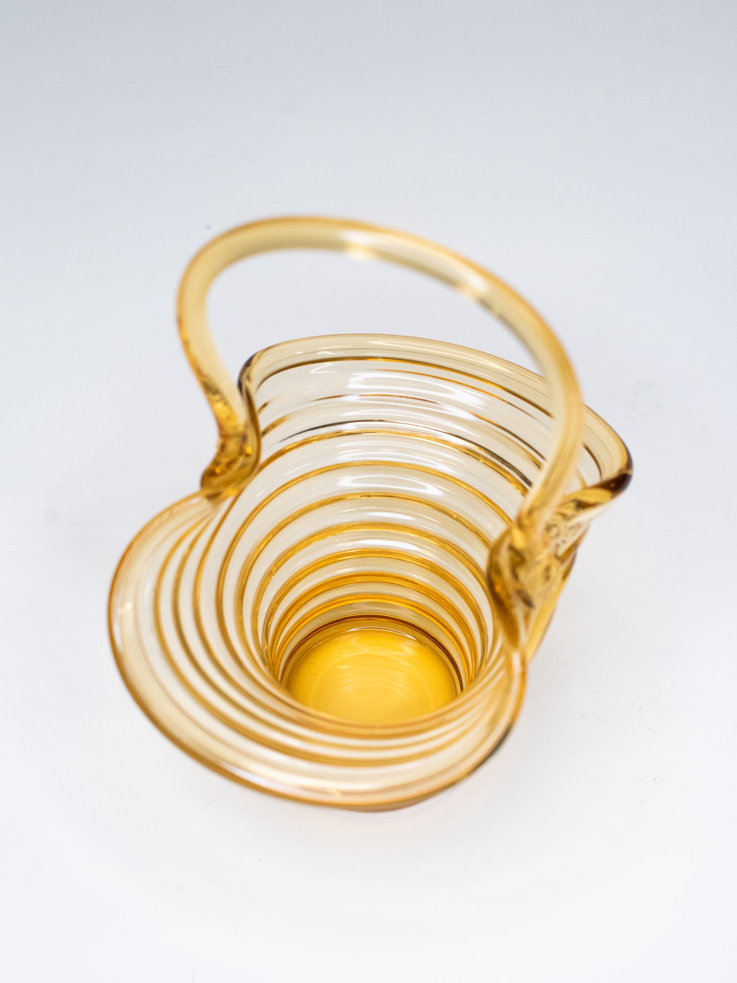 Vintage Amber Glass Basket by Riihimäen Lasi - Finland, 1960s