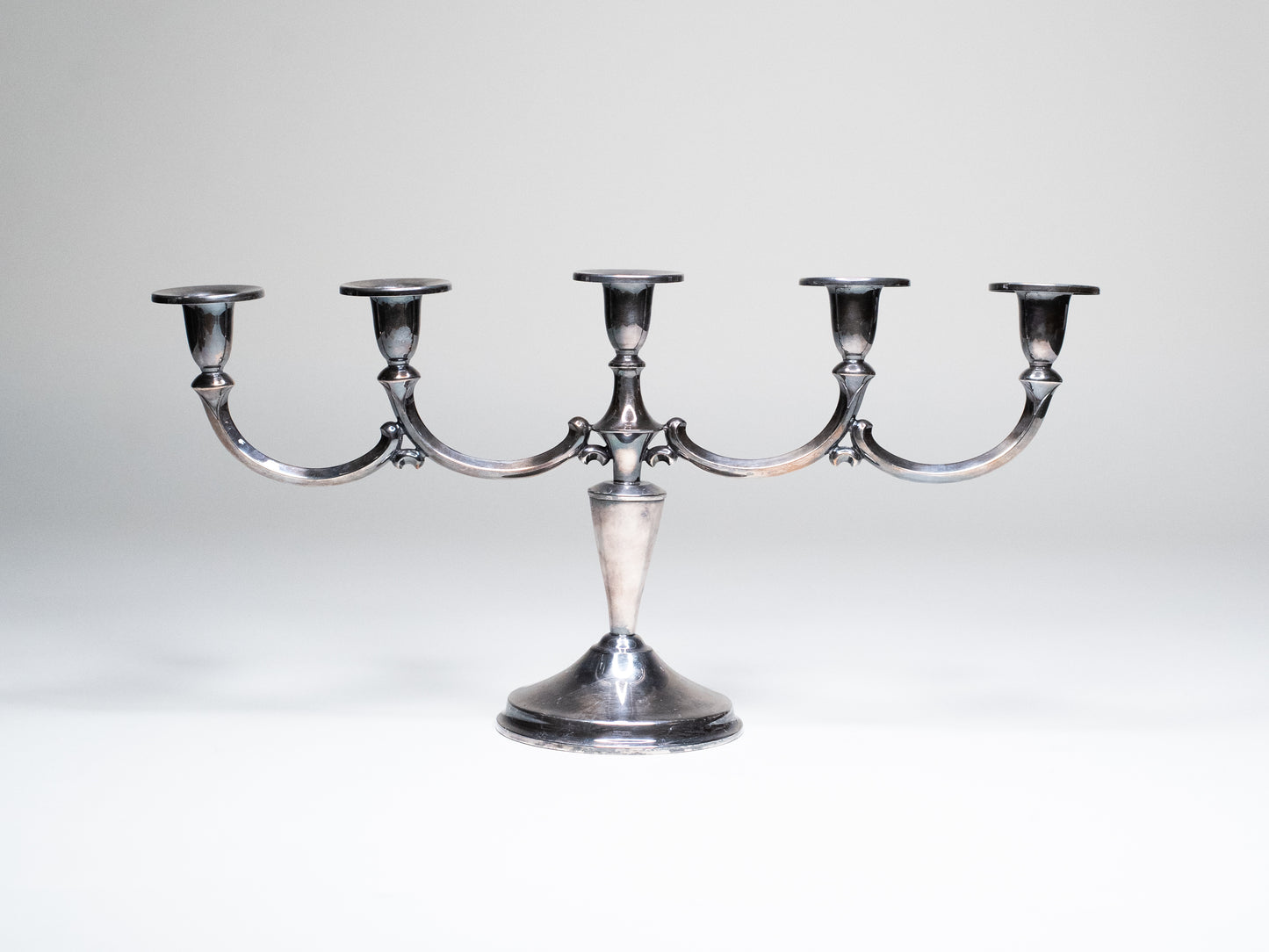 Vintage Scandinavian New Silver Candelabra