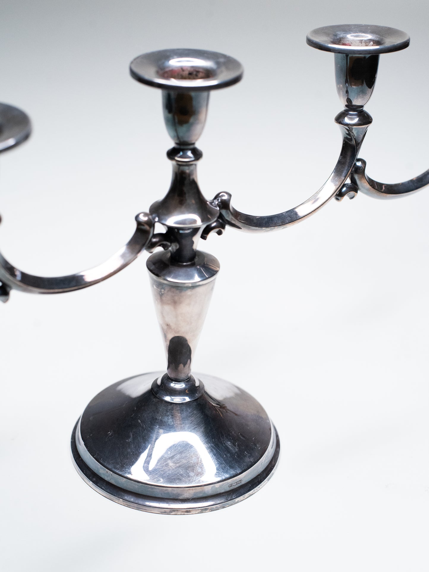 Vintage Scandinavian New Silver Candelabra