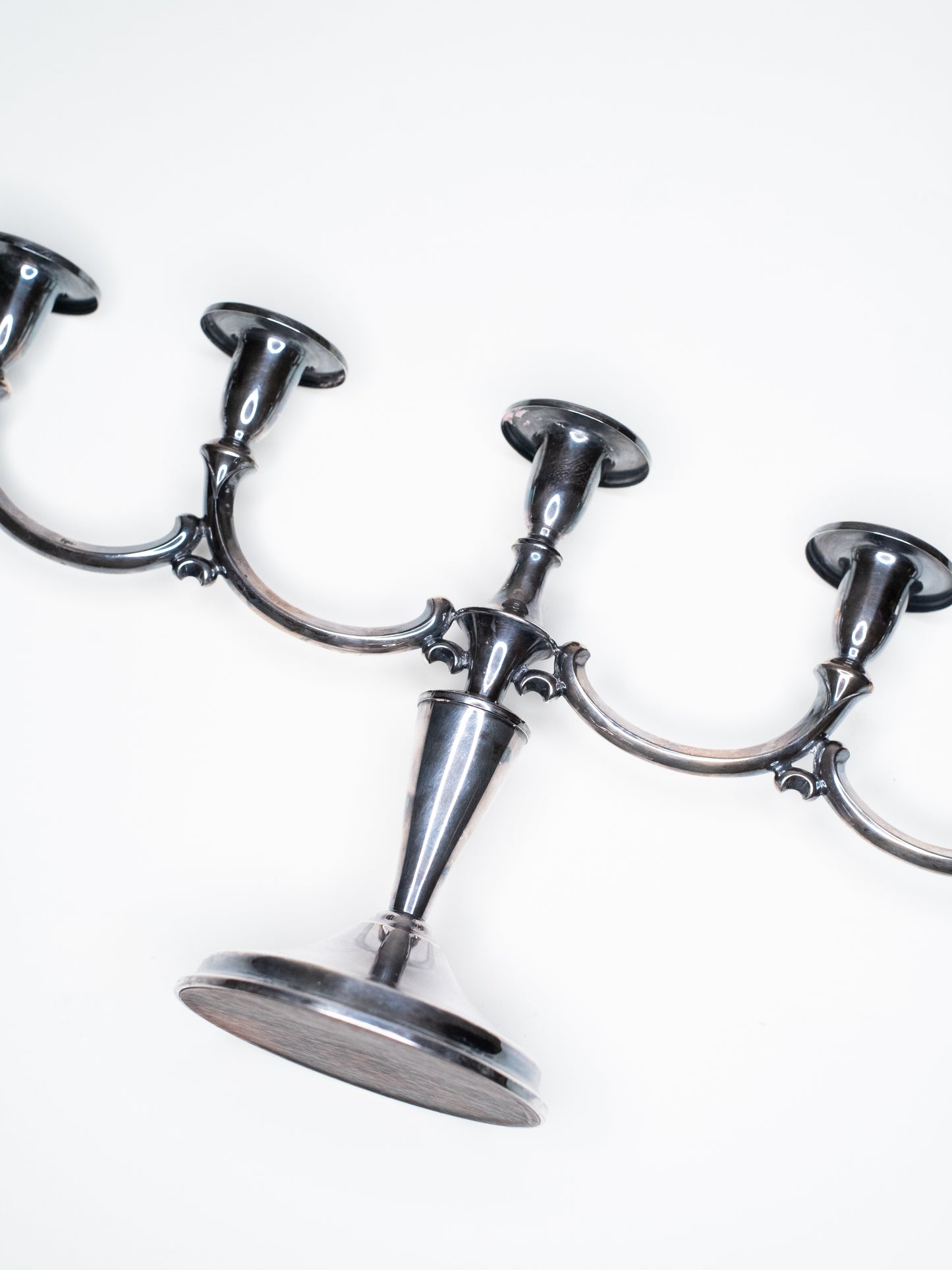 Vintage Scandinavian New Silver Candelabra