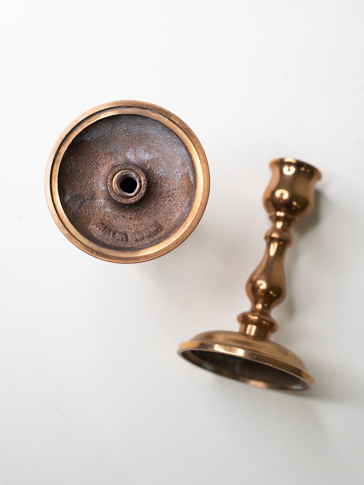 Pair of Solid Brass Candle Holders by Malm - Sweden, 1960s