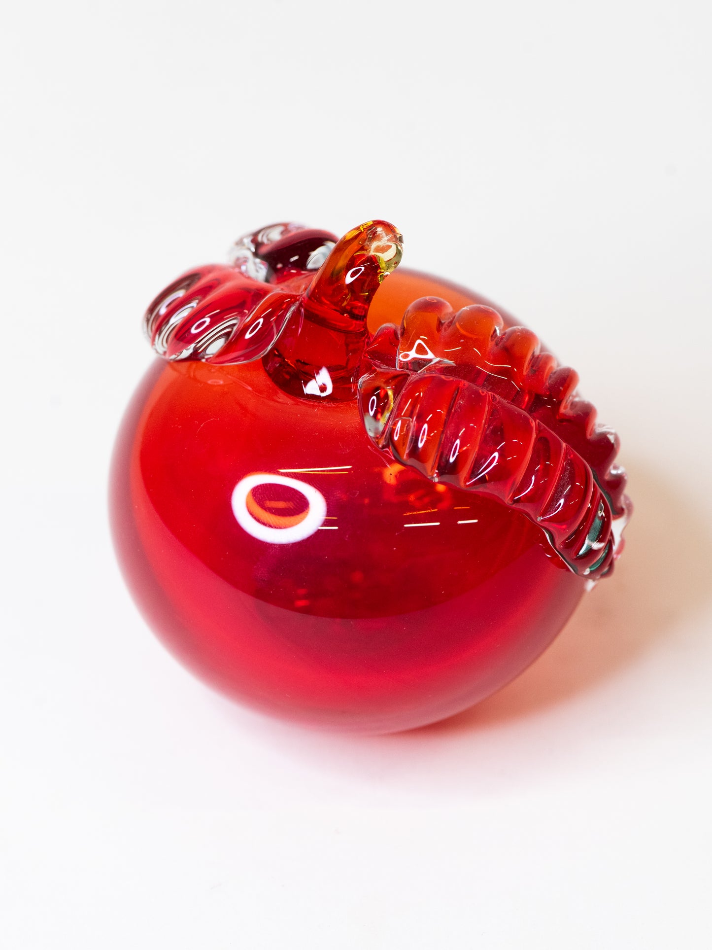 Chunky Vintage Art Glass Apple