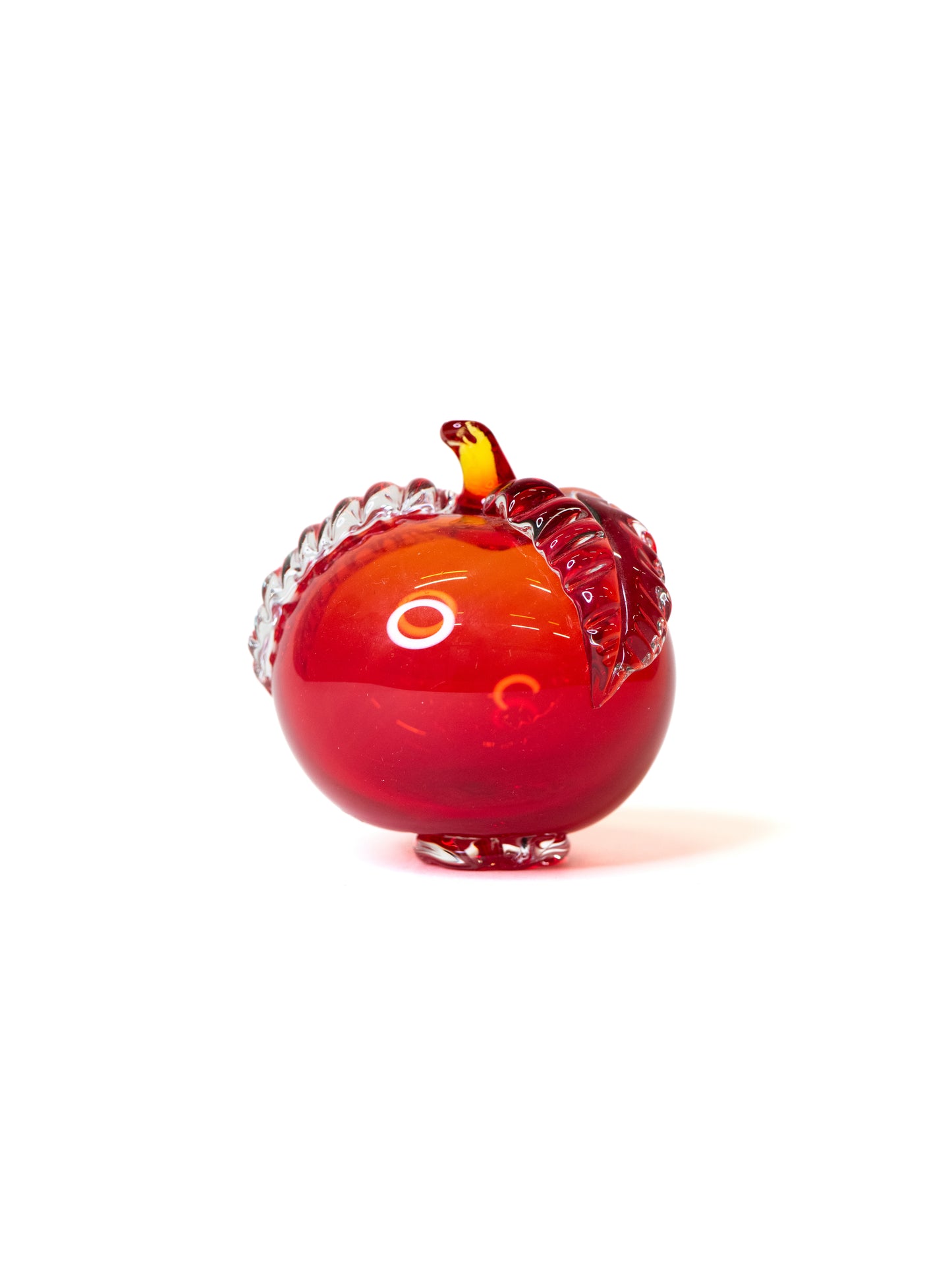Chunky Vintage Art Glass Apple