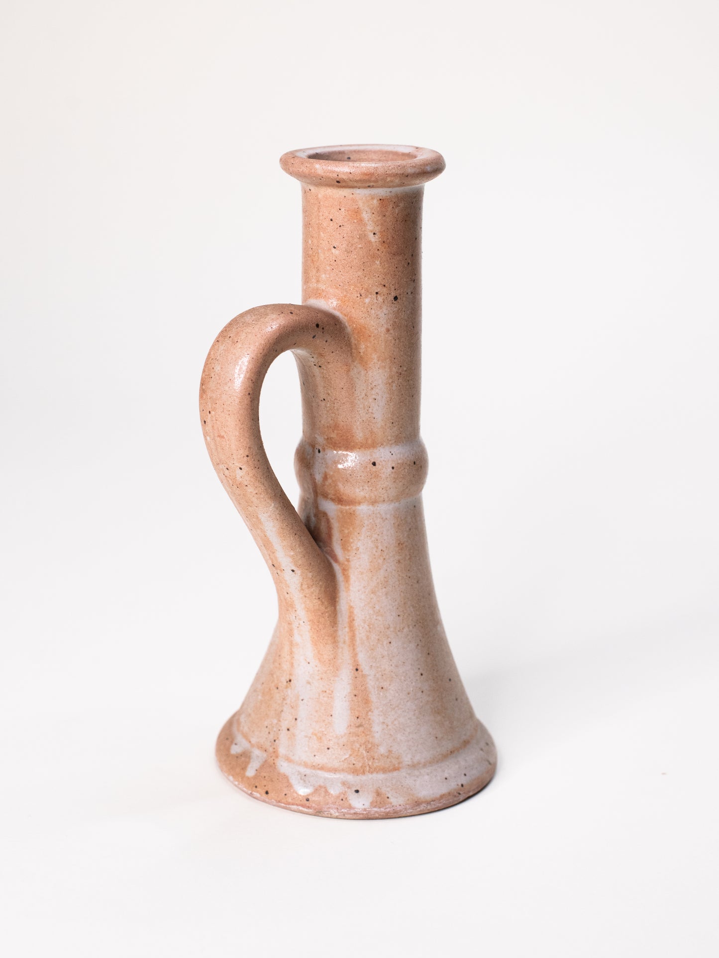 Vintage French Stoneware Vase in Warm Ochre