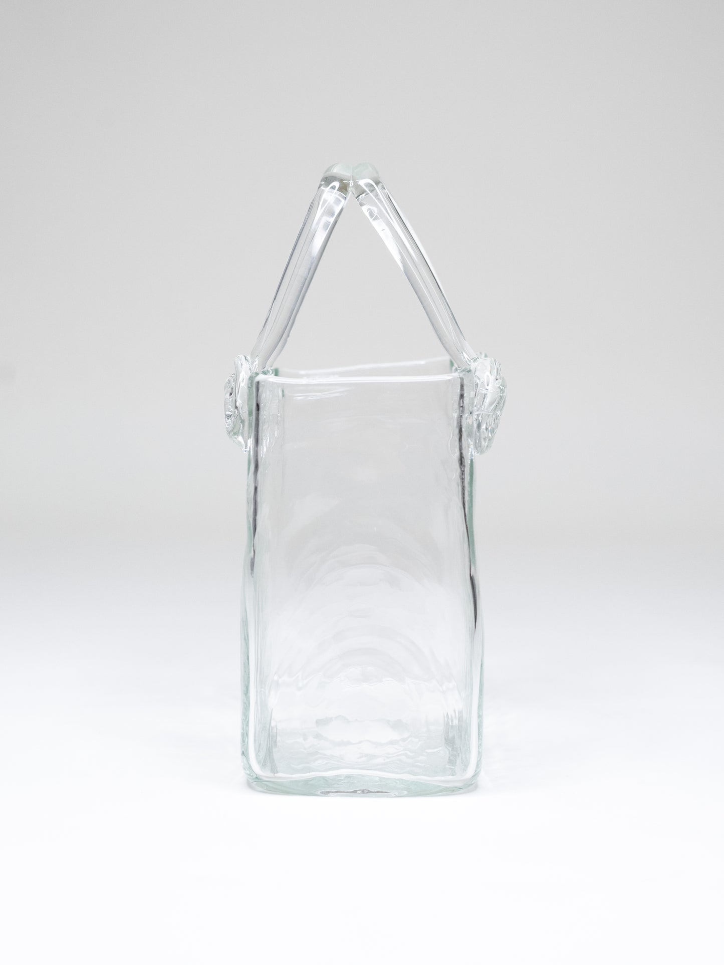 Hand-Blown Clear Glass Basket