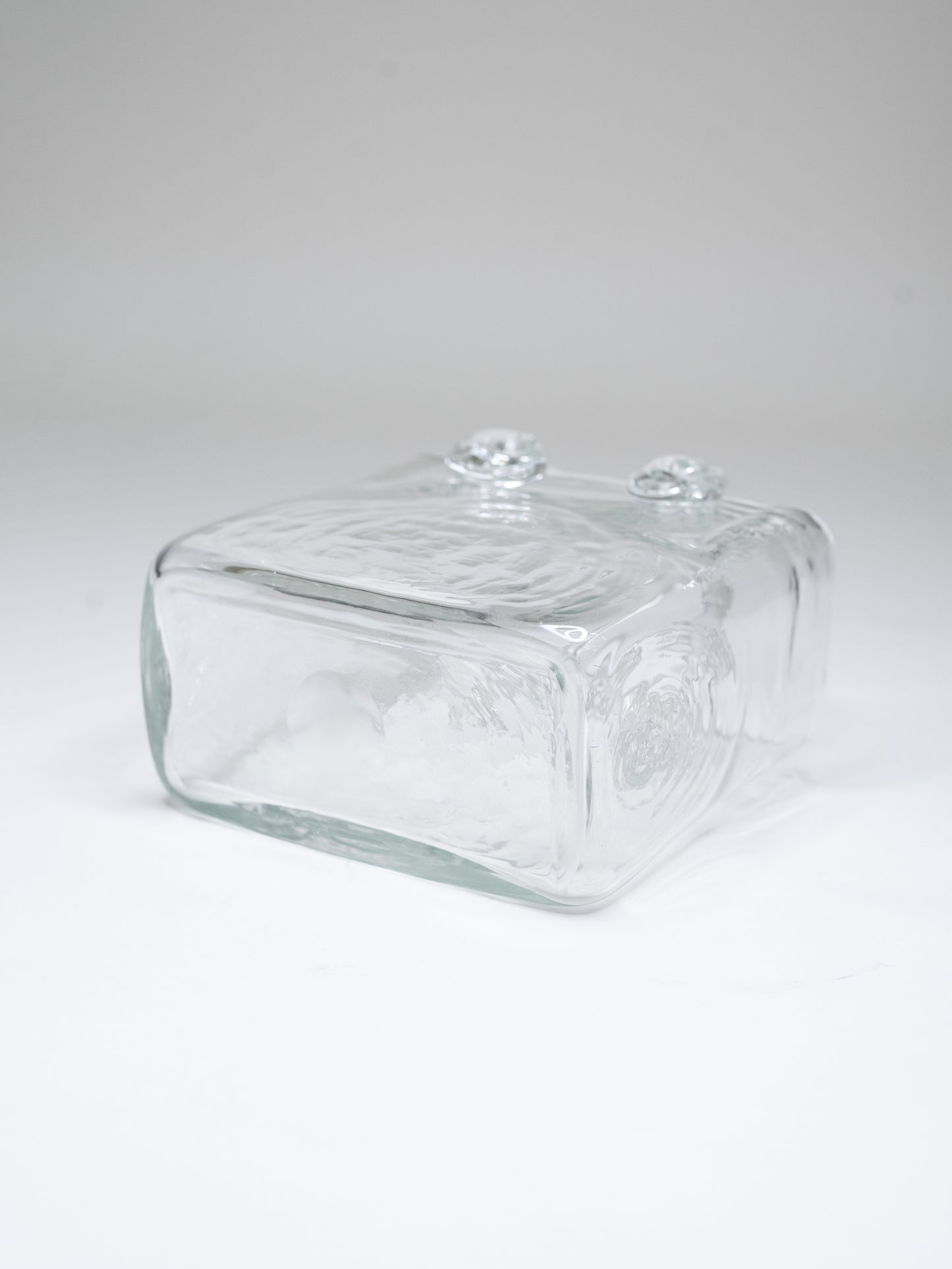 Hand-Blown Clear Glass Basket