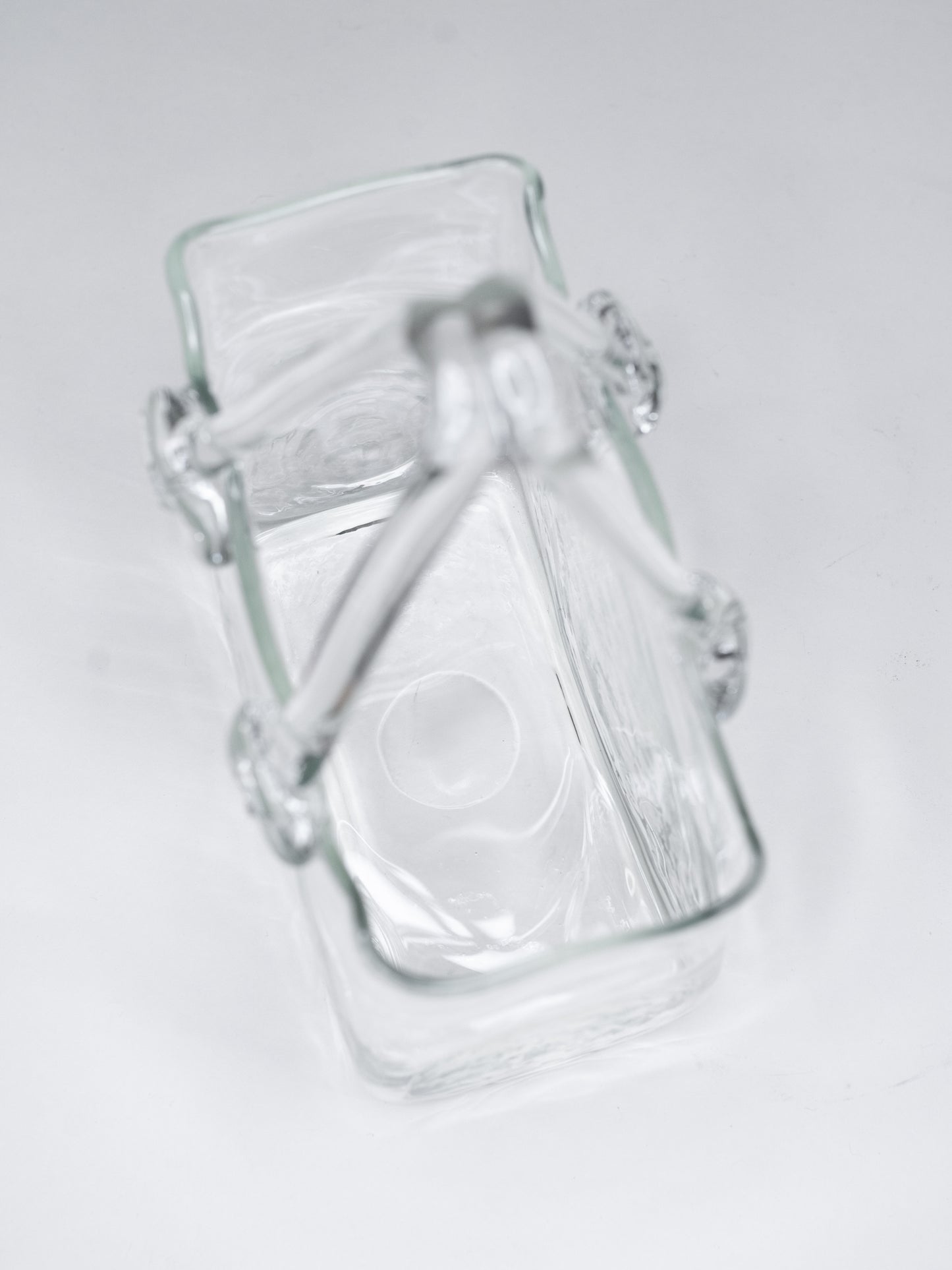 Hand-Blown Clear Glass Basket