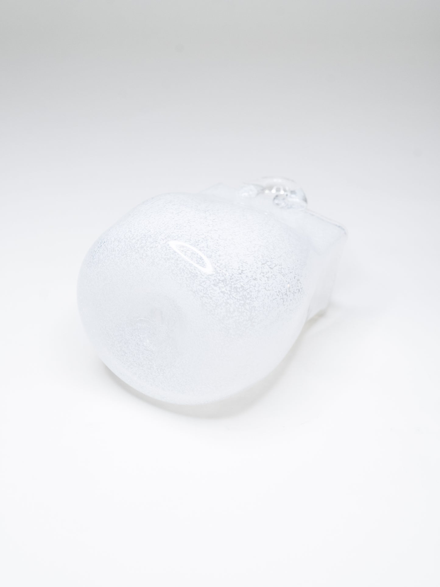 Vintage White Glass Basket with Clear Handles