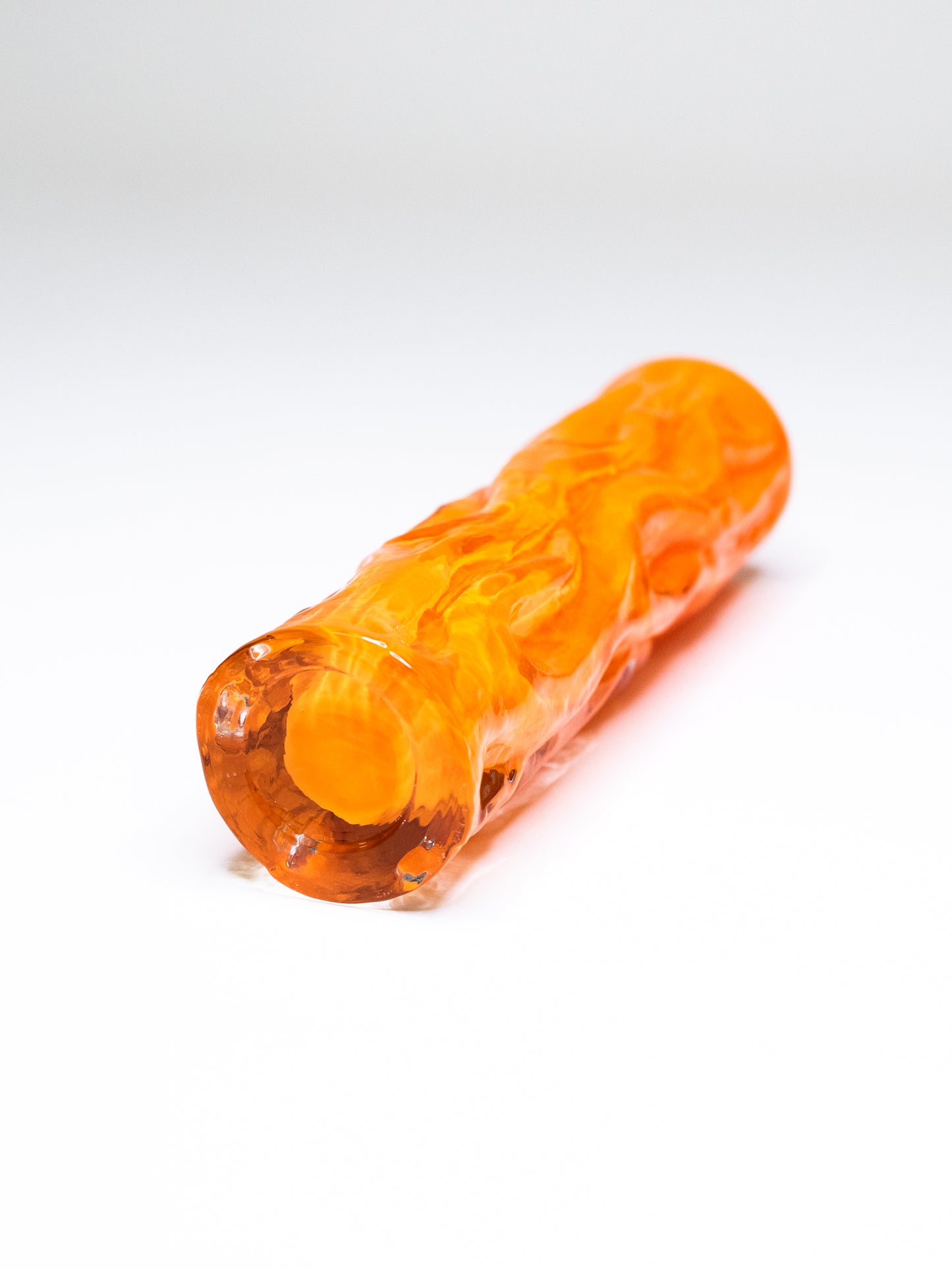 Vintage Textured Vase in Orange Cased Glass