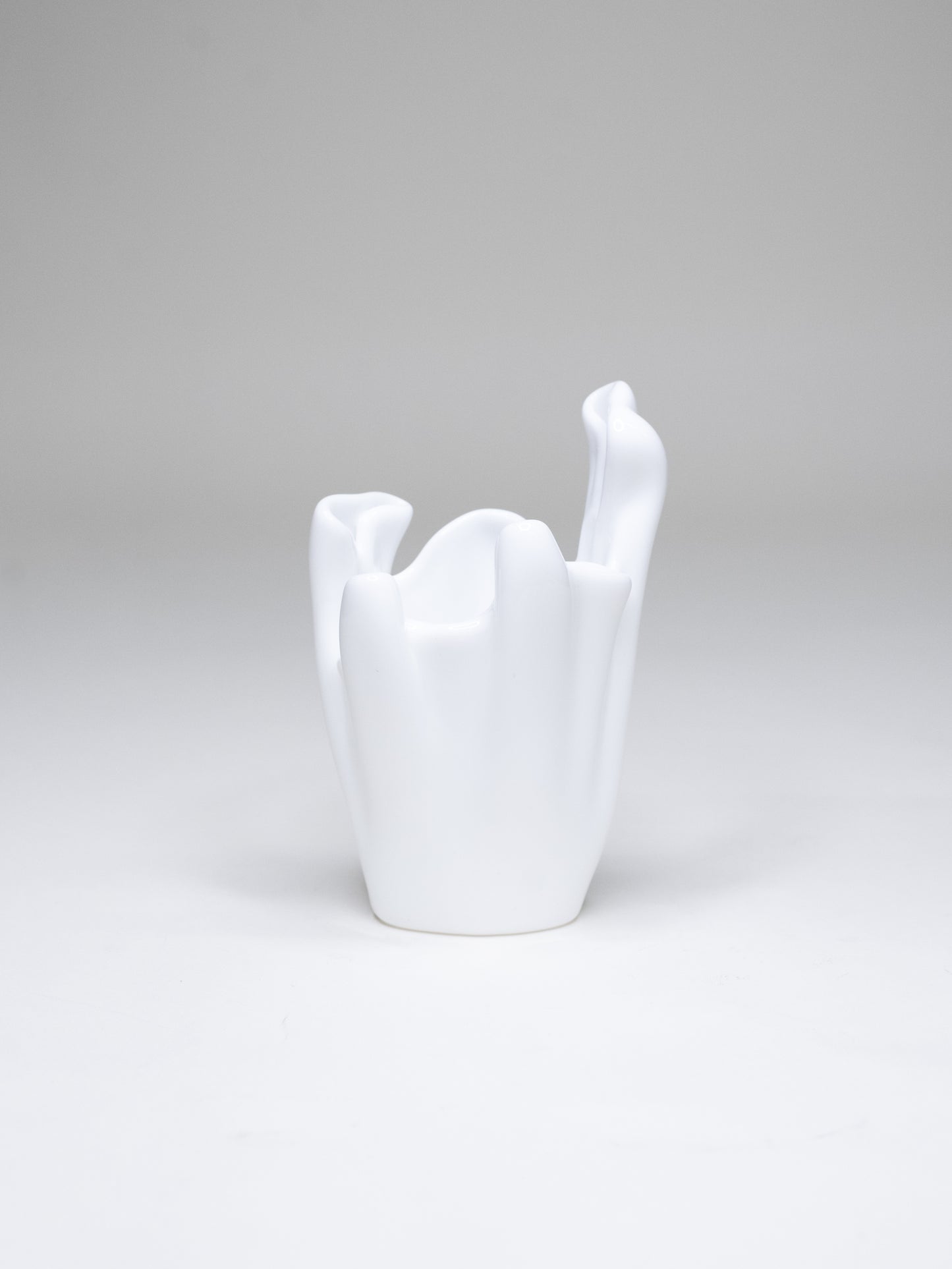 White Glass Vase by Mäntsälän Kristalli - Finland, 1990s