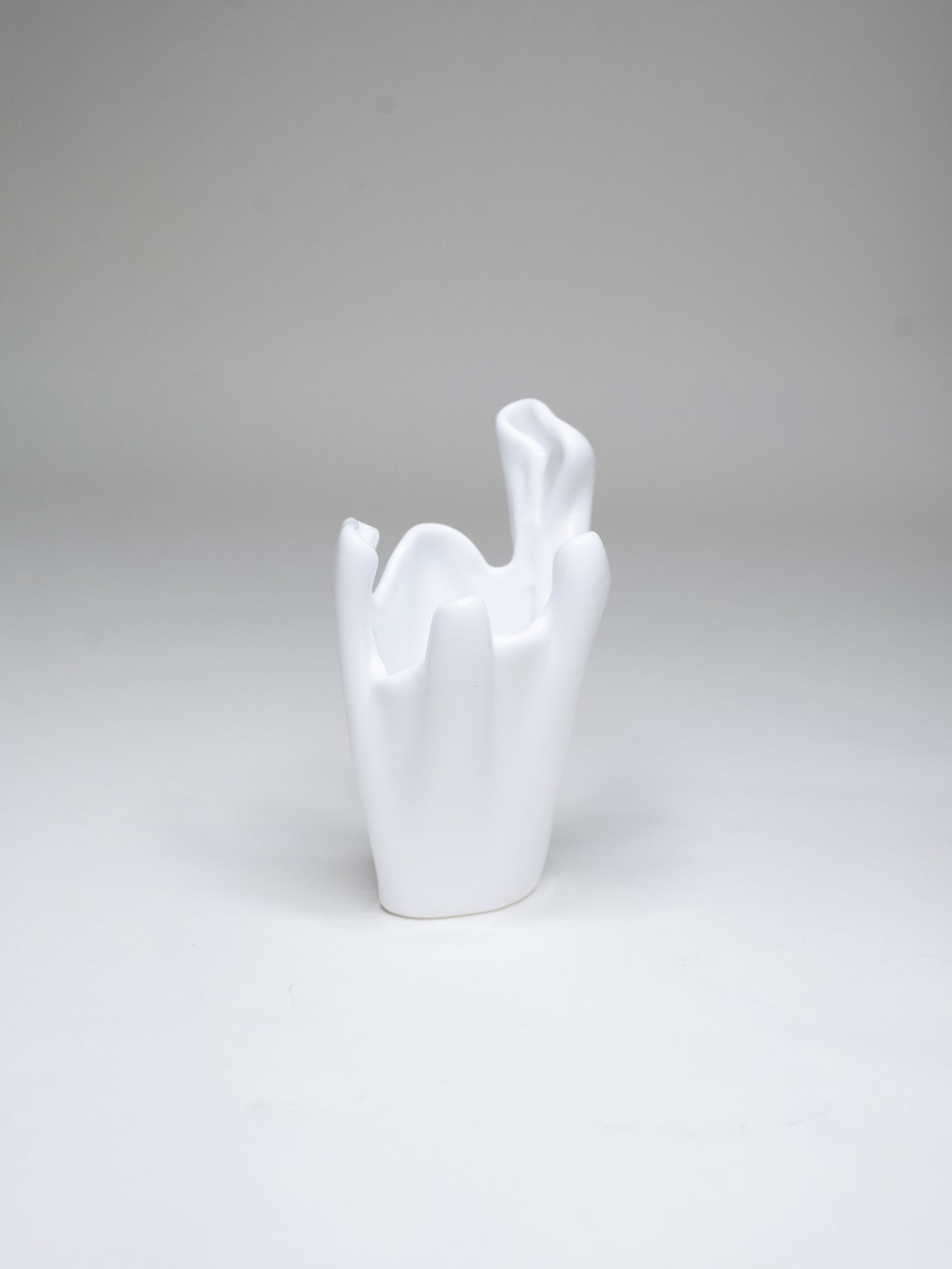White Glass Vase by Mäntsälän Kristalli - Finland, 1990s