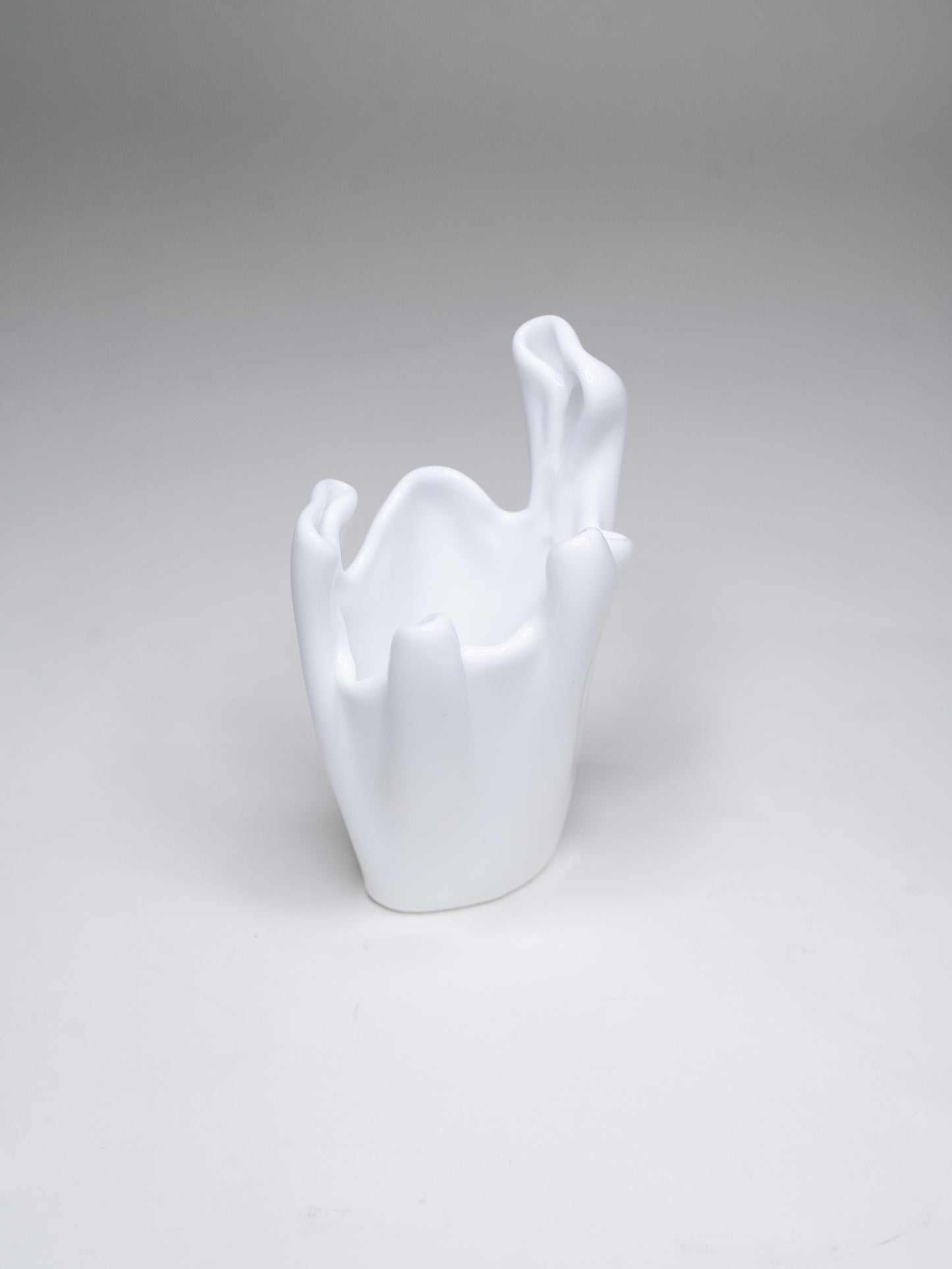 White Glass Vase by Mäntsälän Kristalli - Finland, 1990s