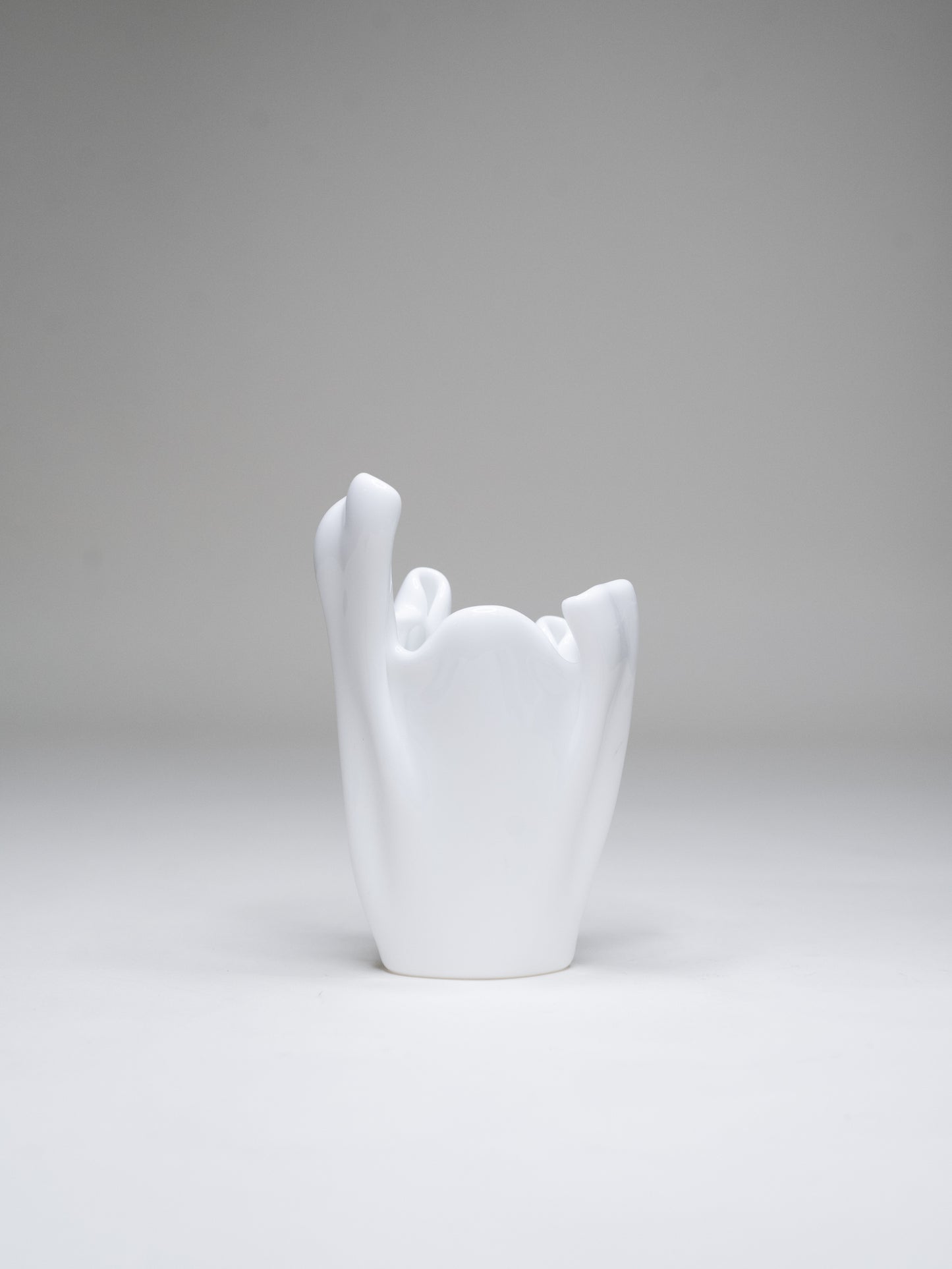 White Glass Vase by Mäntsälän Kristalli - Finland, 1990s