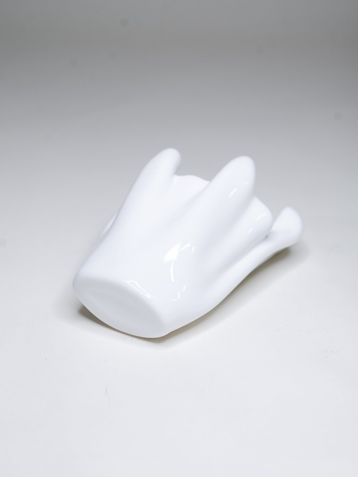 White Glass Vase by Mäntsälän Kristalli - Finland, 1990s
