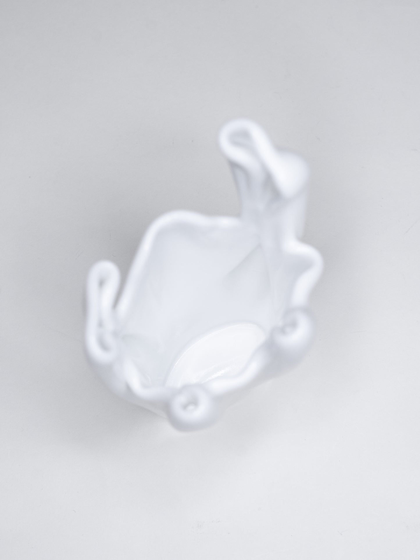 White Glass Vase by Mäntsälän Kristalli - Finland, 1990s