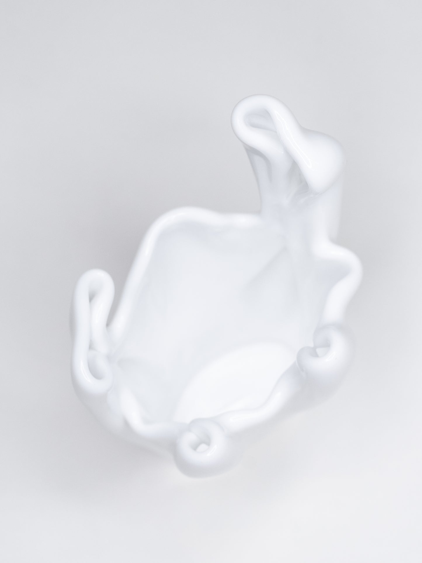 White Glass Vase by Mäntsälän Kristalli - Finland, 1990s