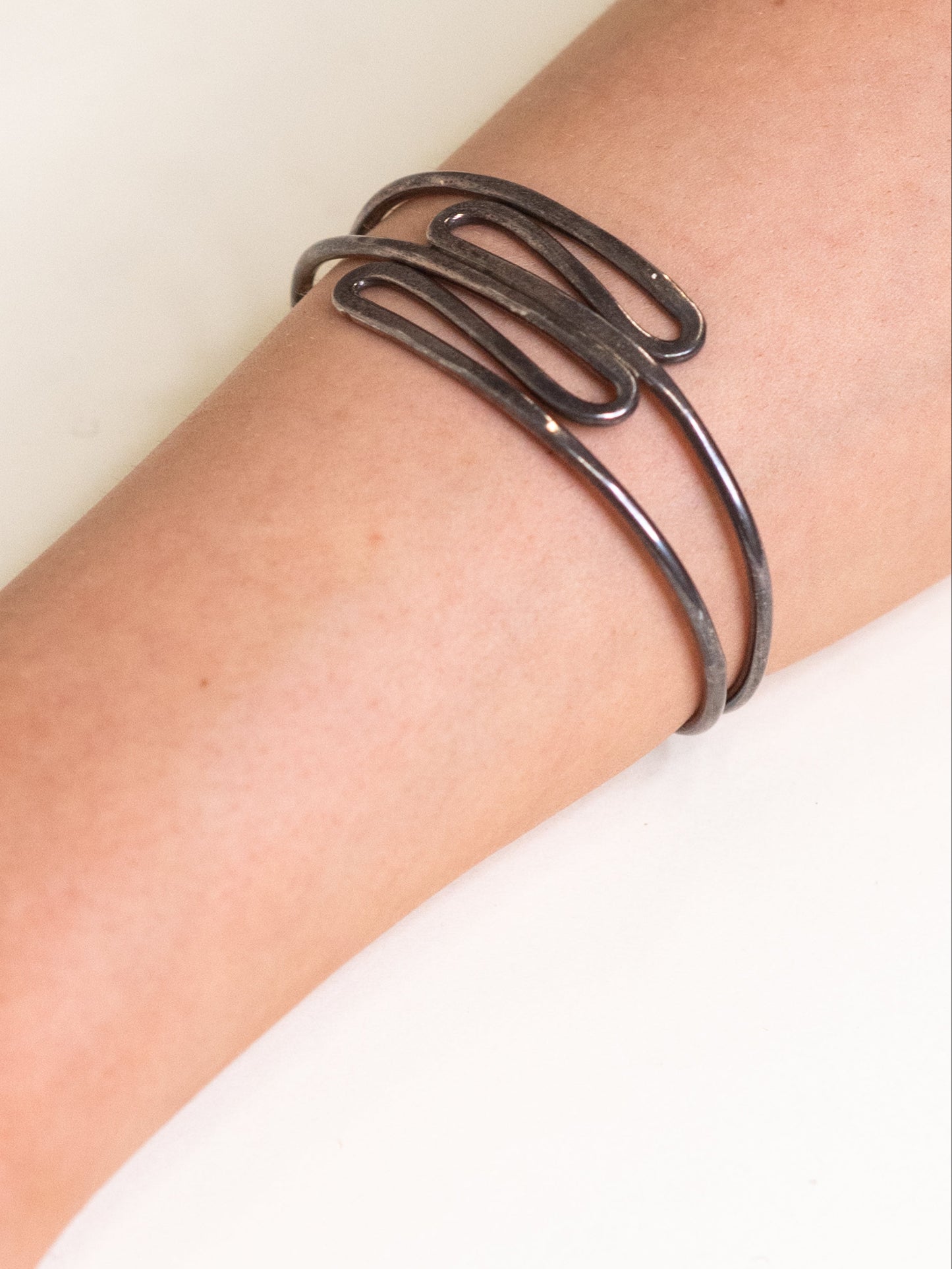 Vintage Modernist Sterling Silver Cuff