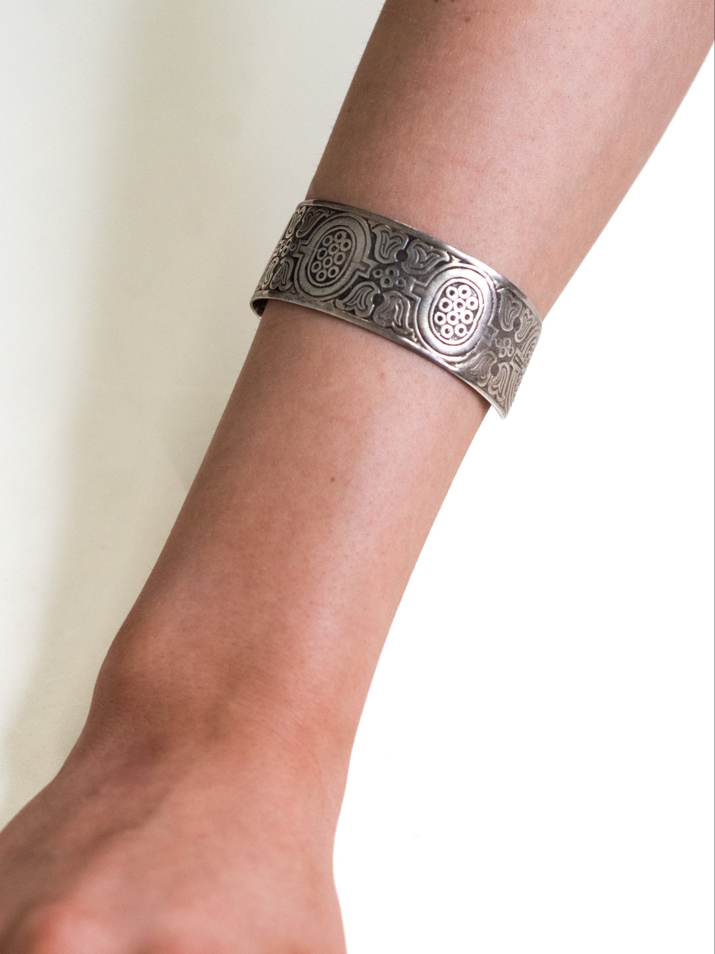 Engraved Vintage Silver Cuff – Finland, 1960