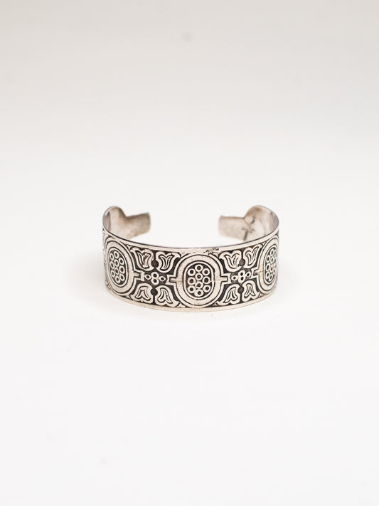 Engraved Vintage Silver Cuff – Finland 1960