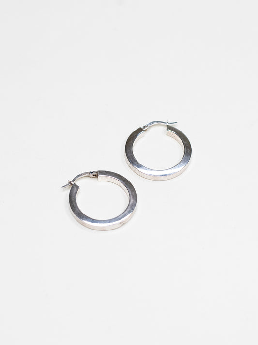 Vintage Minimalist Silver Hoop Earrings