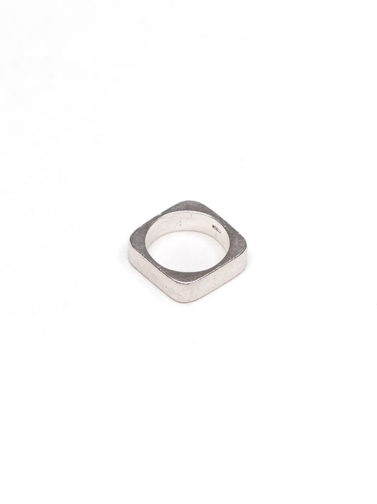 Vintage Modernist Square Silver Ring - 1950's–70's