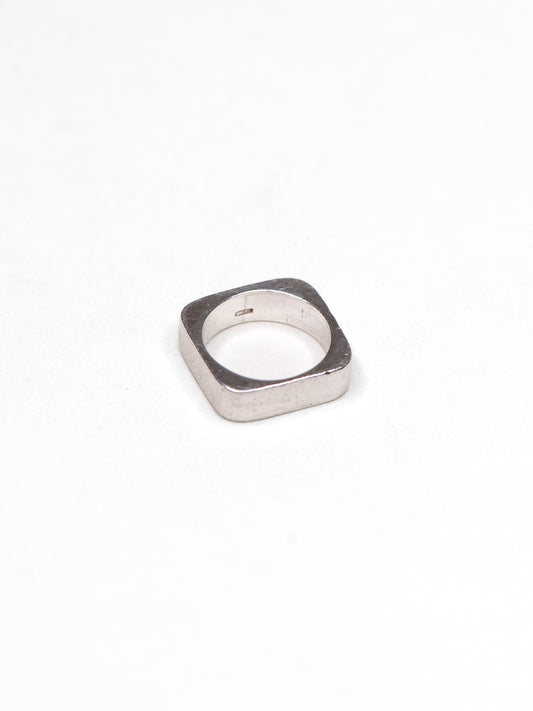 Vintage Modernist Square Silver Ring