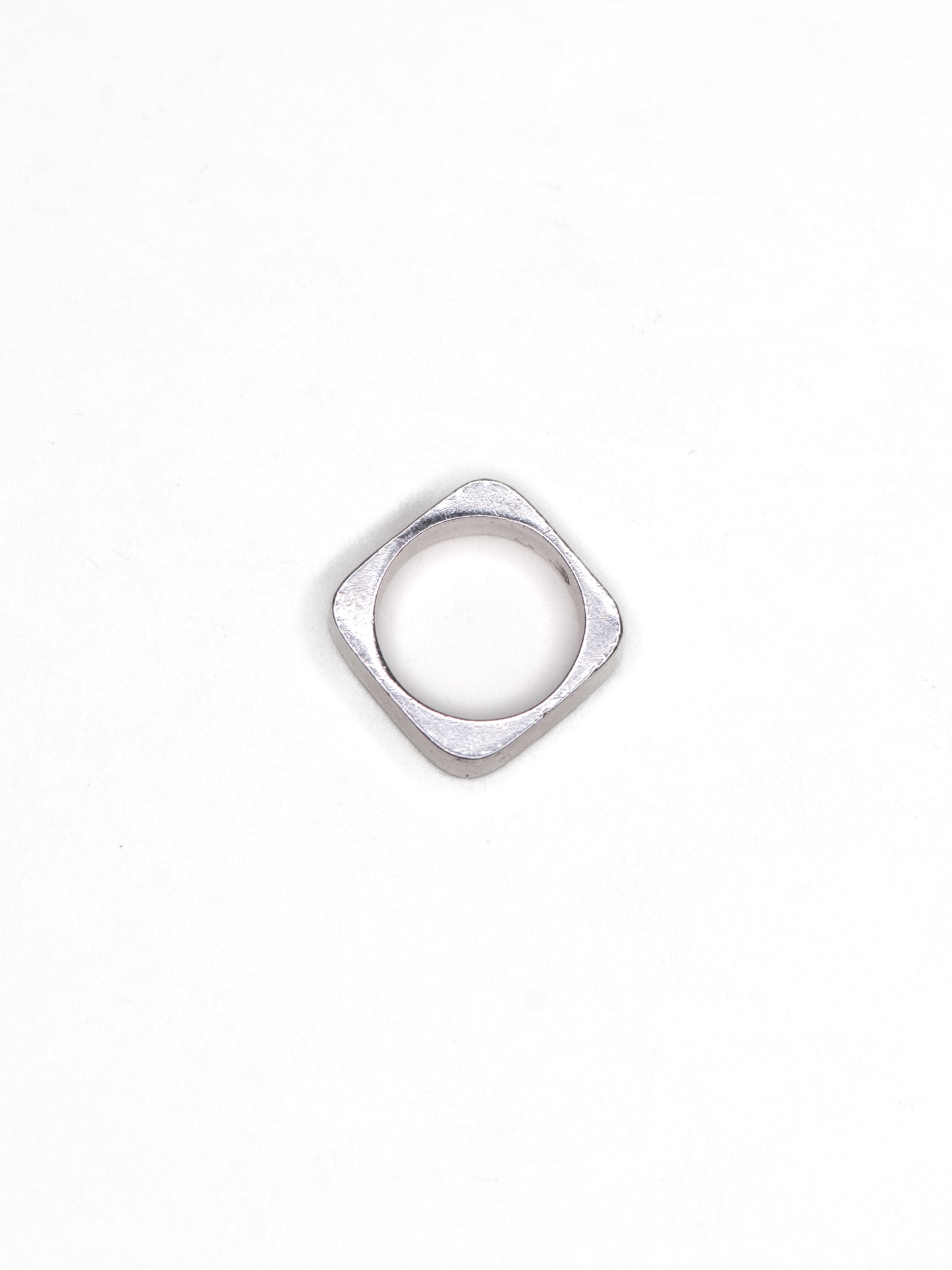 Vintage Modernist Square Silver Ring
