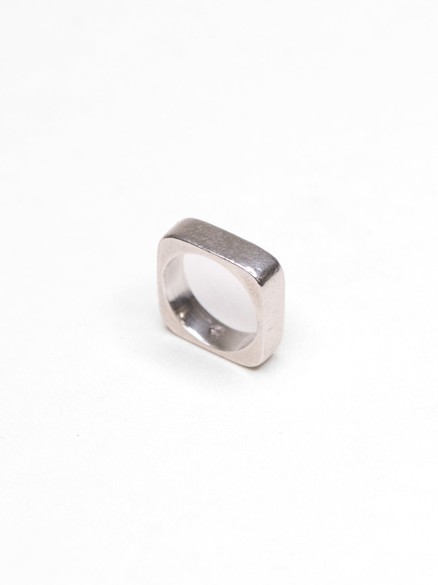 Vintage Modernist Square Silver Ring
