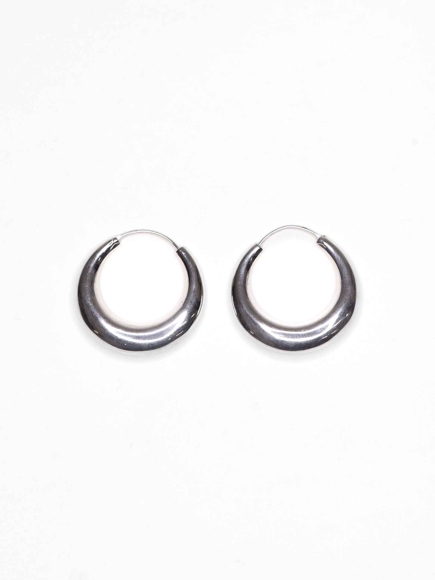 Vintage Silver Hoop Earrings - 1980's–1990's