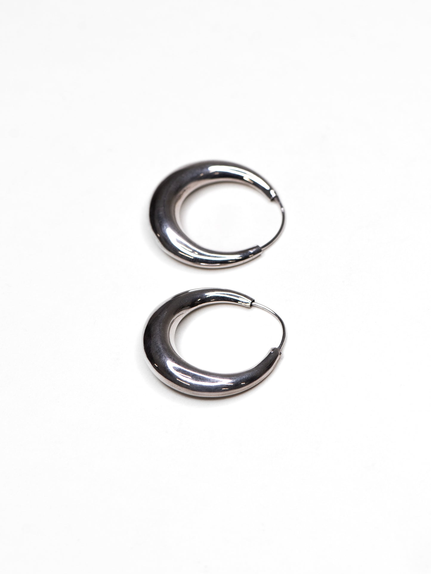 Vintage Silver Hoop Earrings - 1980's–1990's