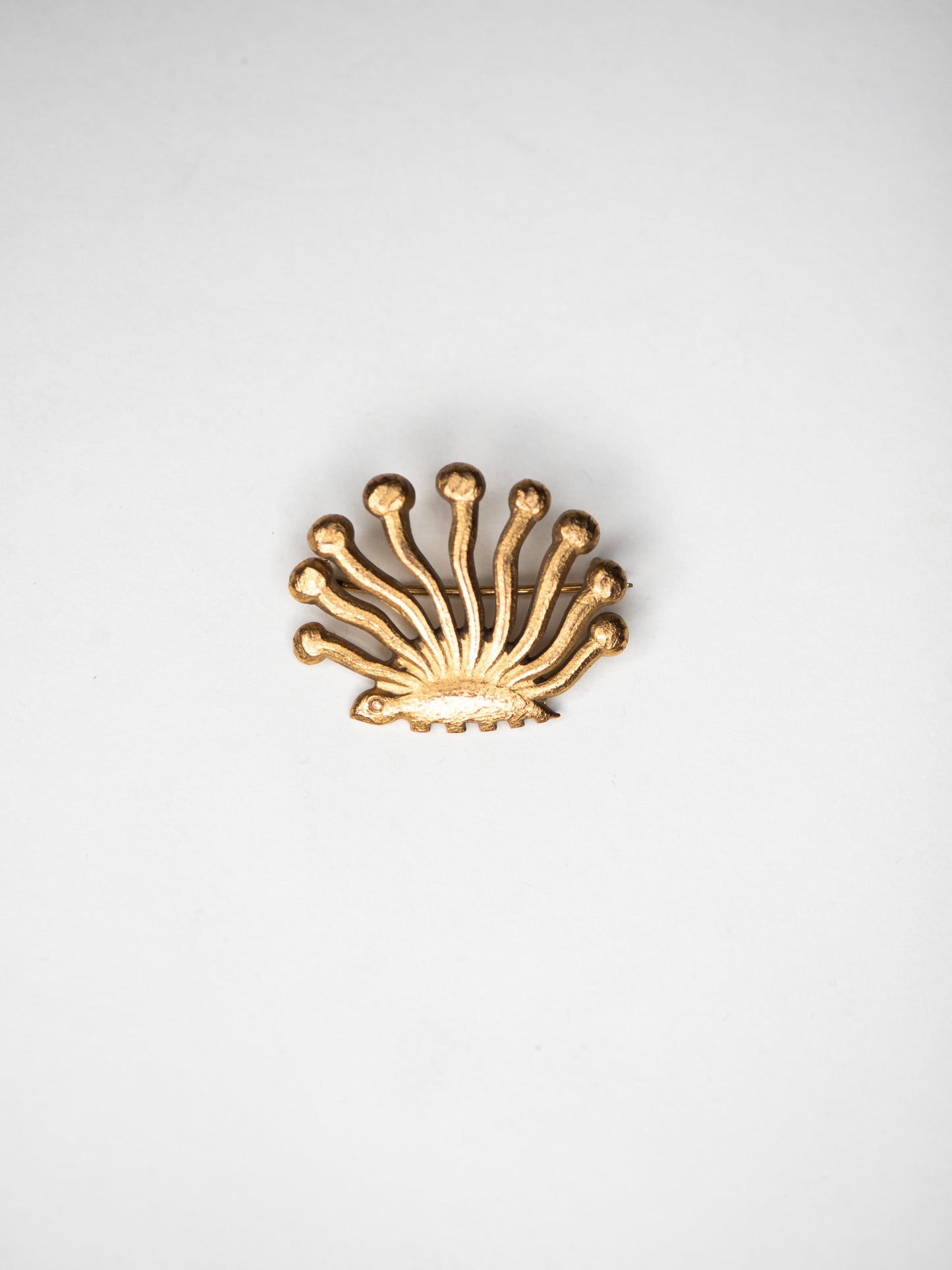 Vintage Bronze Brooch with Folklore Motif