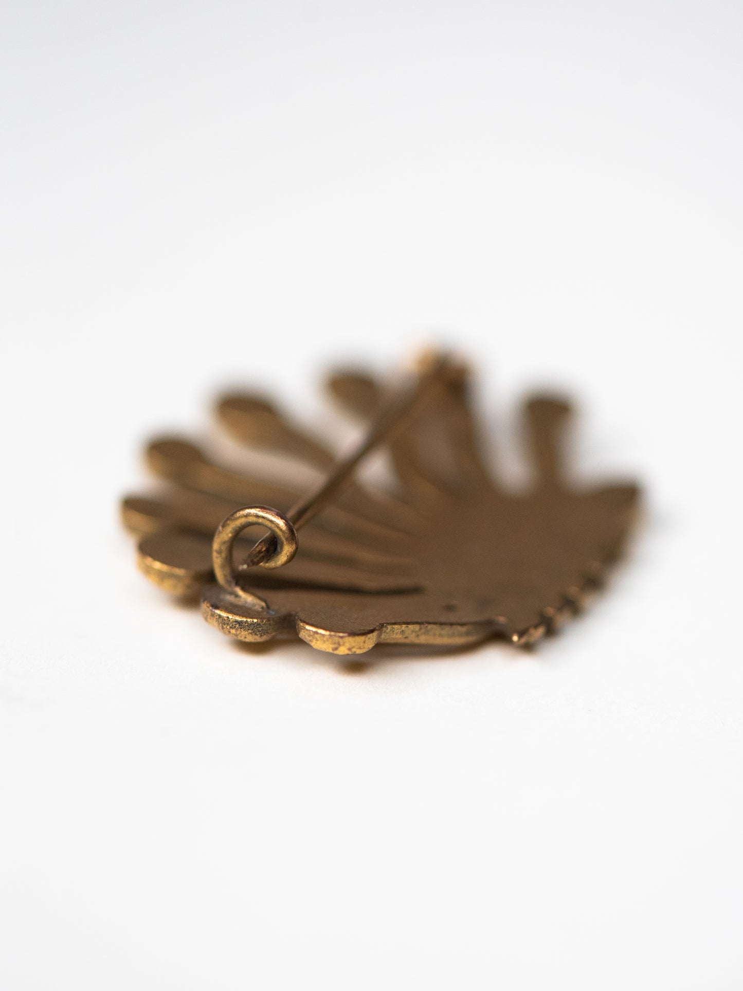Vintage Bronze Brooch with Folklore Motif