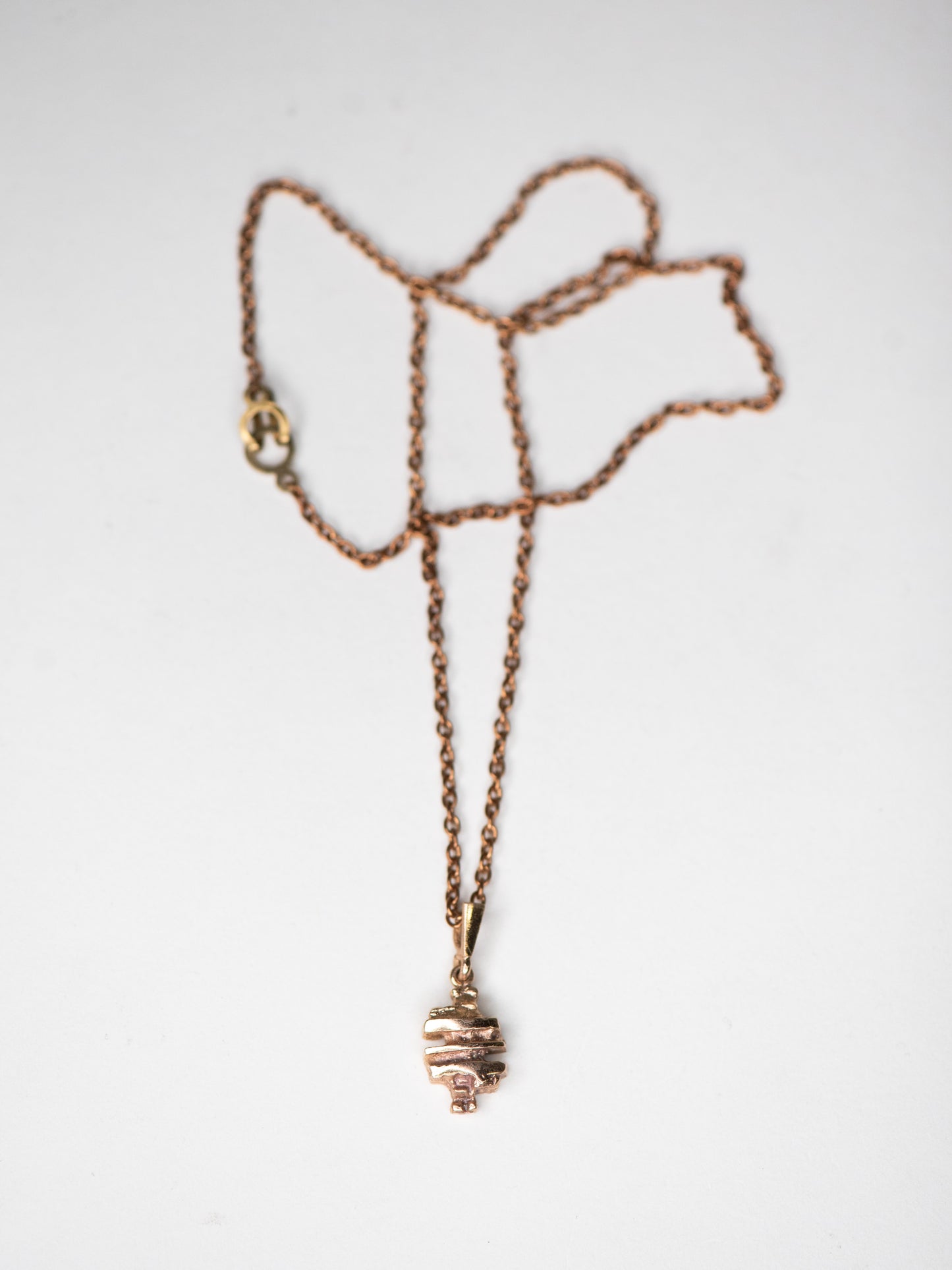 Vintage Bronze Pendant Necklace by Kultasepät Salovaara - Finland, 1970s