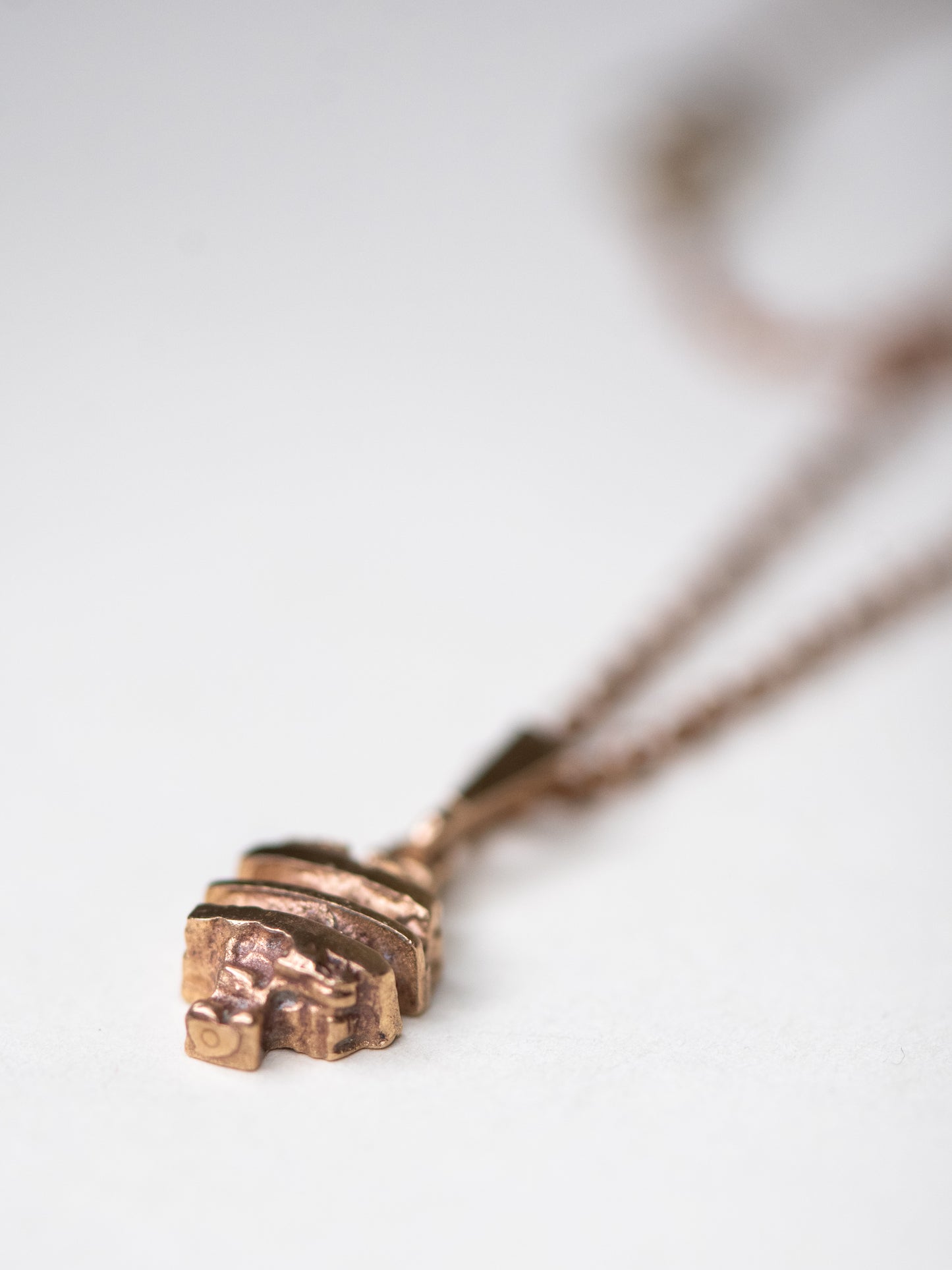 Vintage Bronze Pendant Necklace by Kultasepät Salovaara - Finland, 1970s
