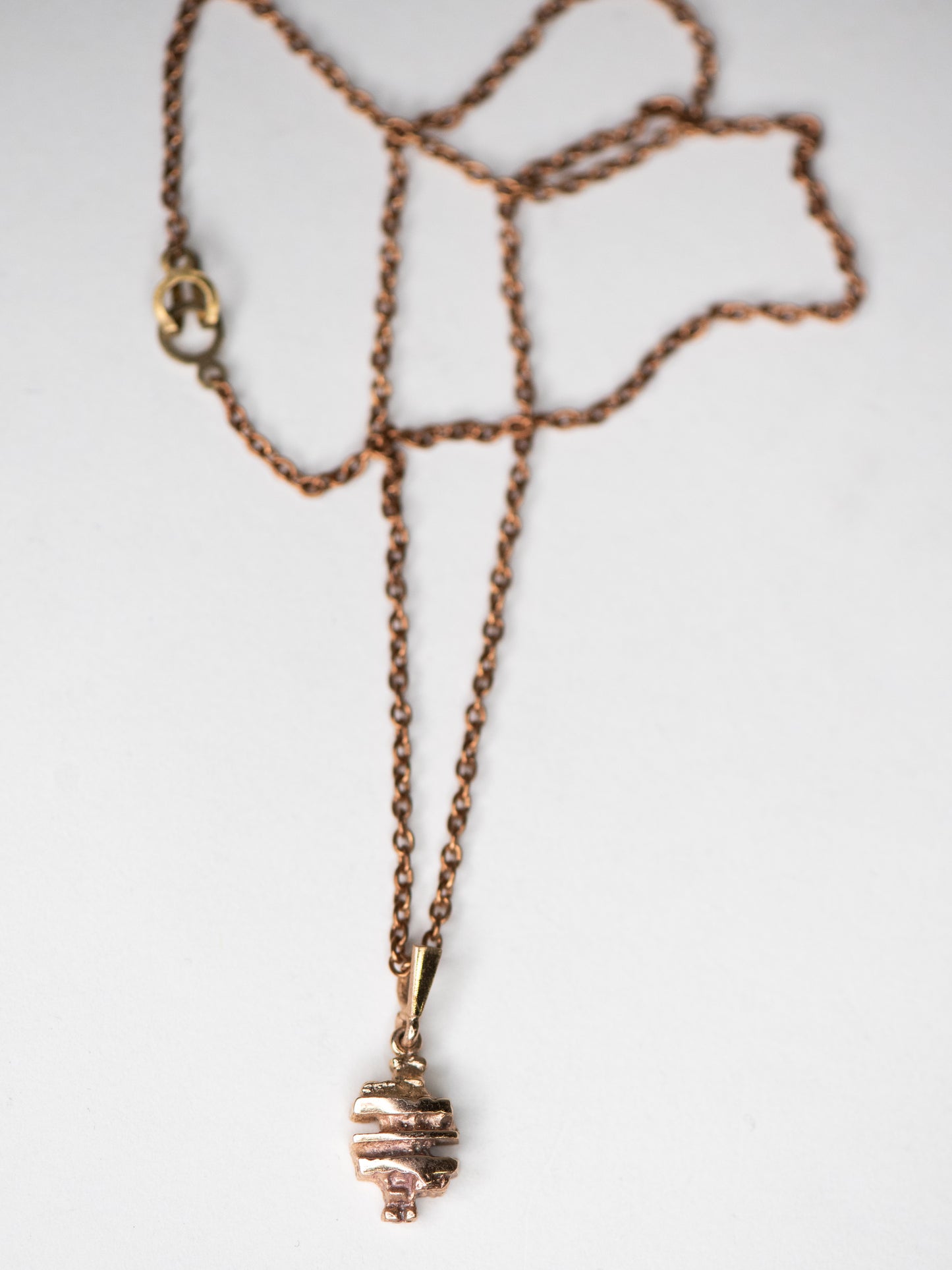 Vintage Bronze Pendant Necklace by Kultasepät Salovaara - Finland, 1970s