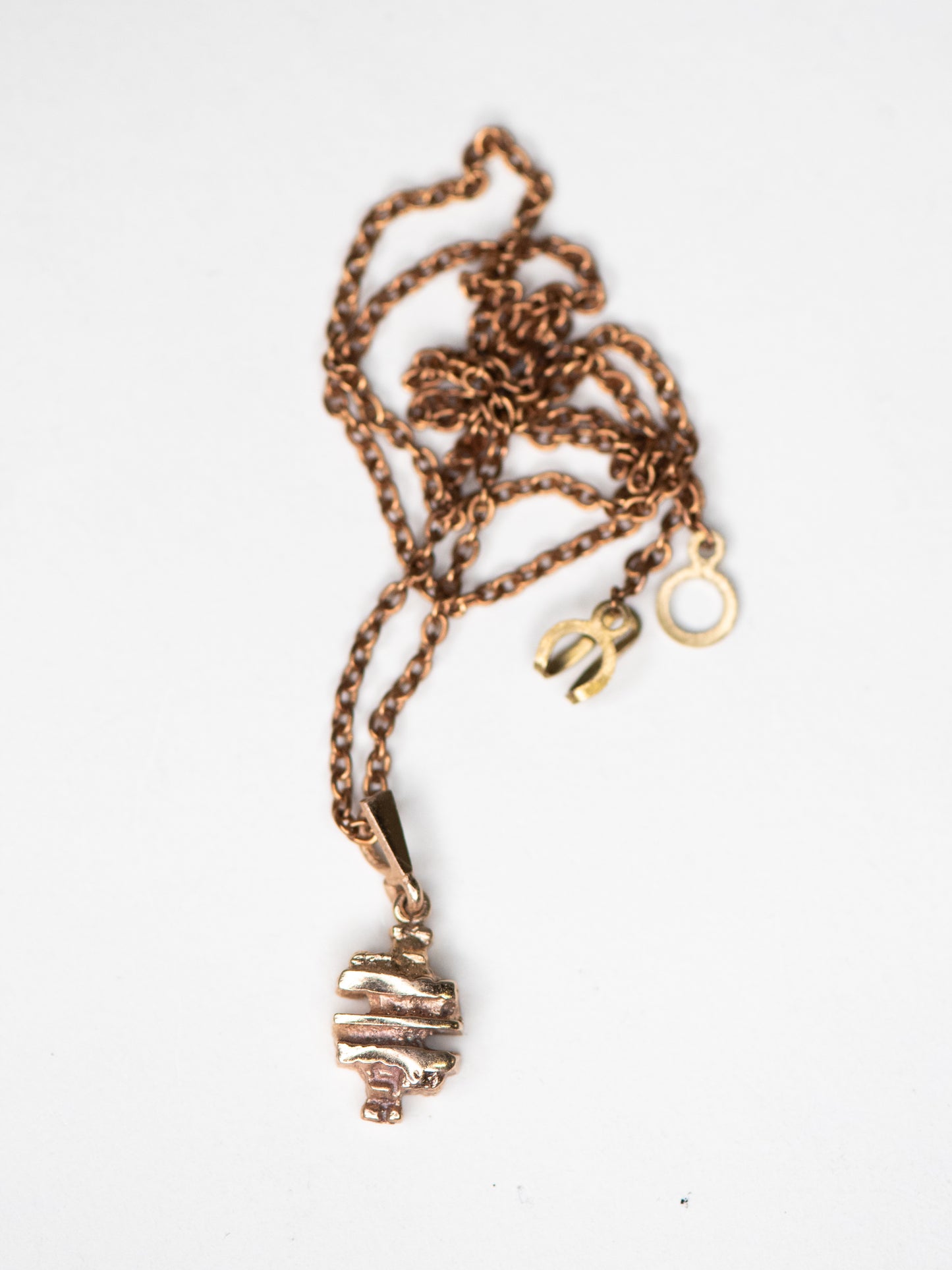 Vintage Bronze Pendant Necklace by Kultasepät Salovaara - Finland, 1970s