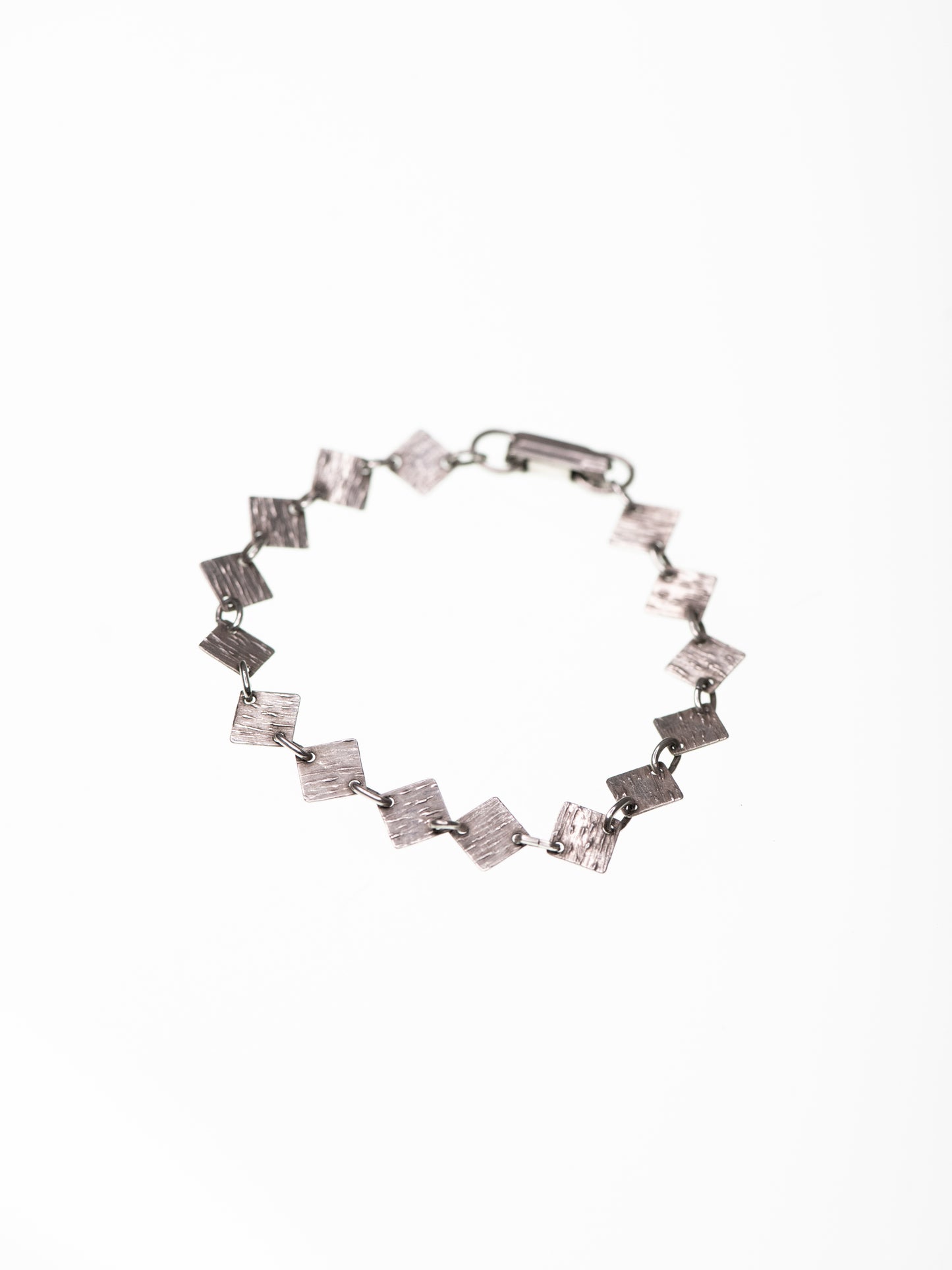 Textured Square Link Silver Bracelet by Lahden Kultakoru - Finland, 1960s