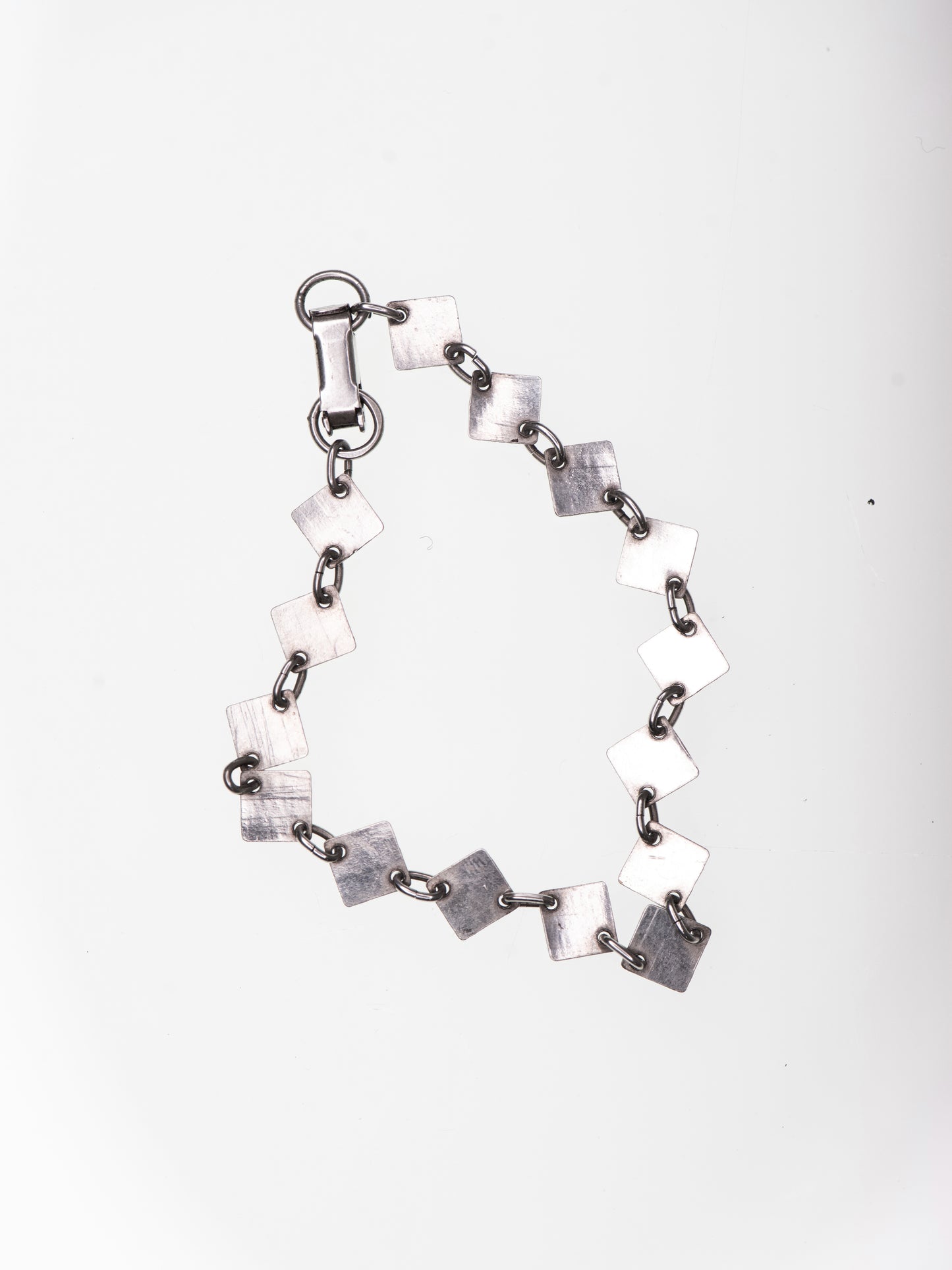 Textured Square Link Silver Bracelet by Lahden Kultakoru - Finland, 1960s