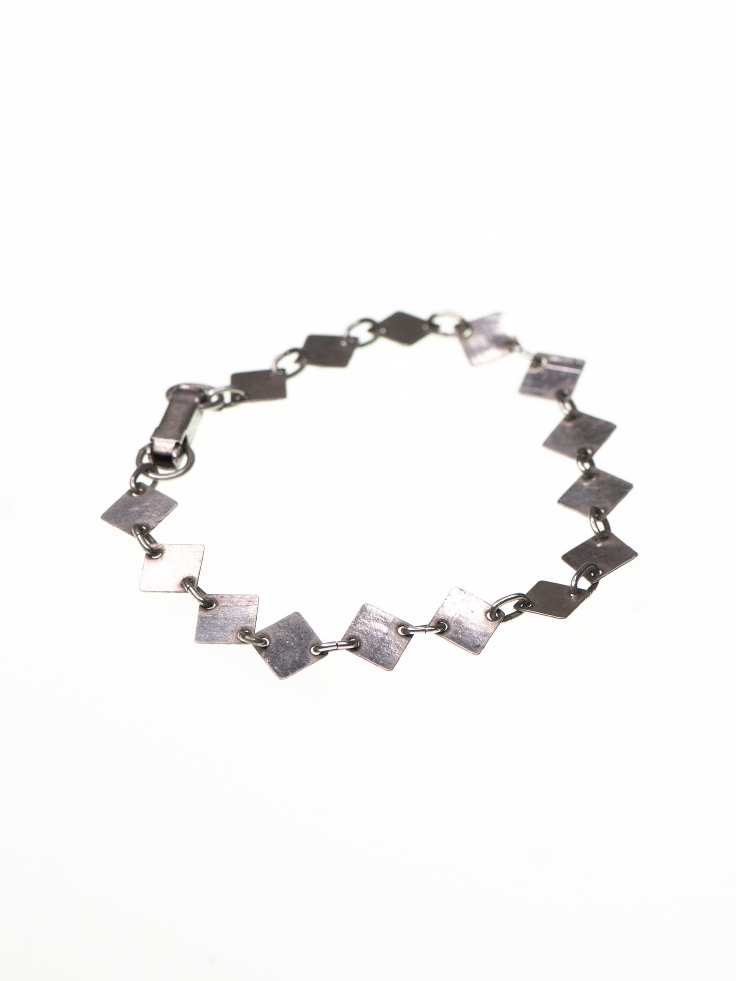 Textured Square Link Silver Bracelet by Lahden Kultakoru - Finland, 1960s