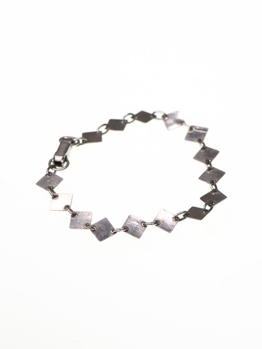 Textured Square Link Silver Bracelet by Lahden Kultakoru - Finland, 1960s